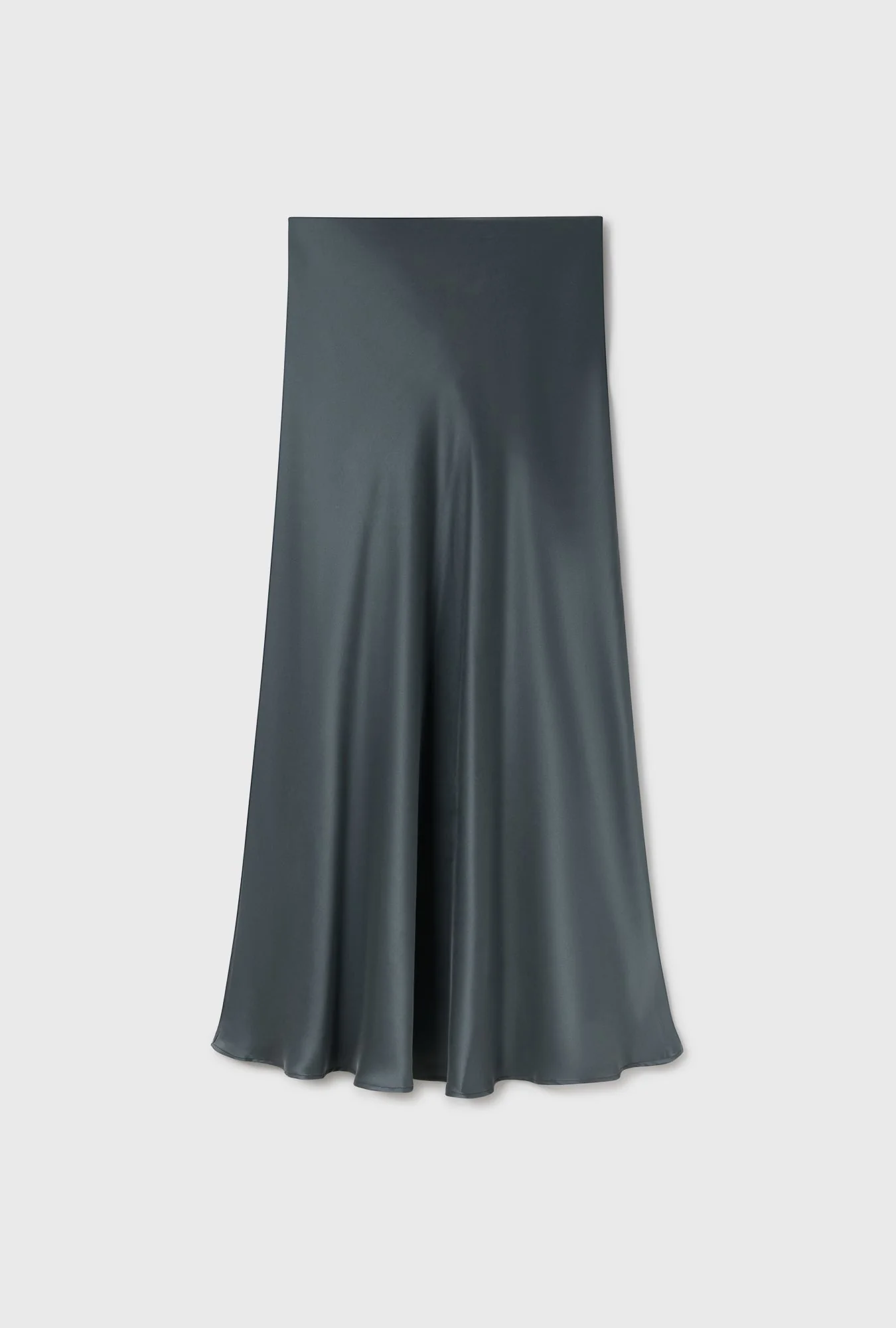 Silk Laundry Long Bias Cut Skirt - Slate - Image 2