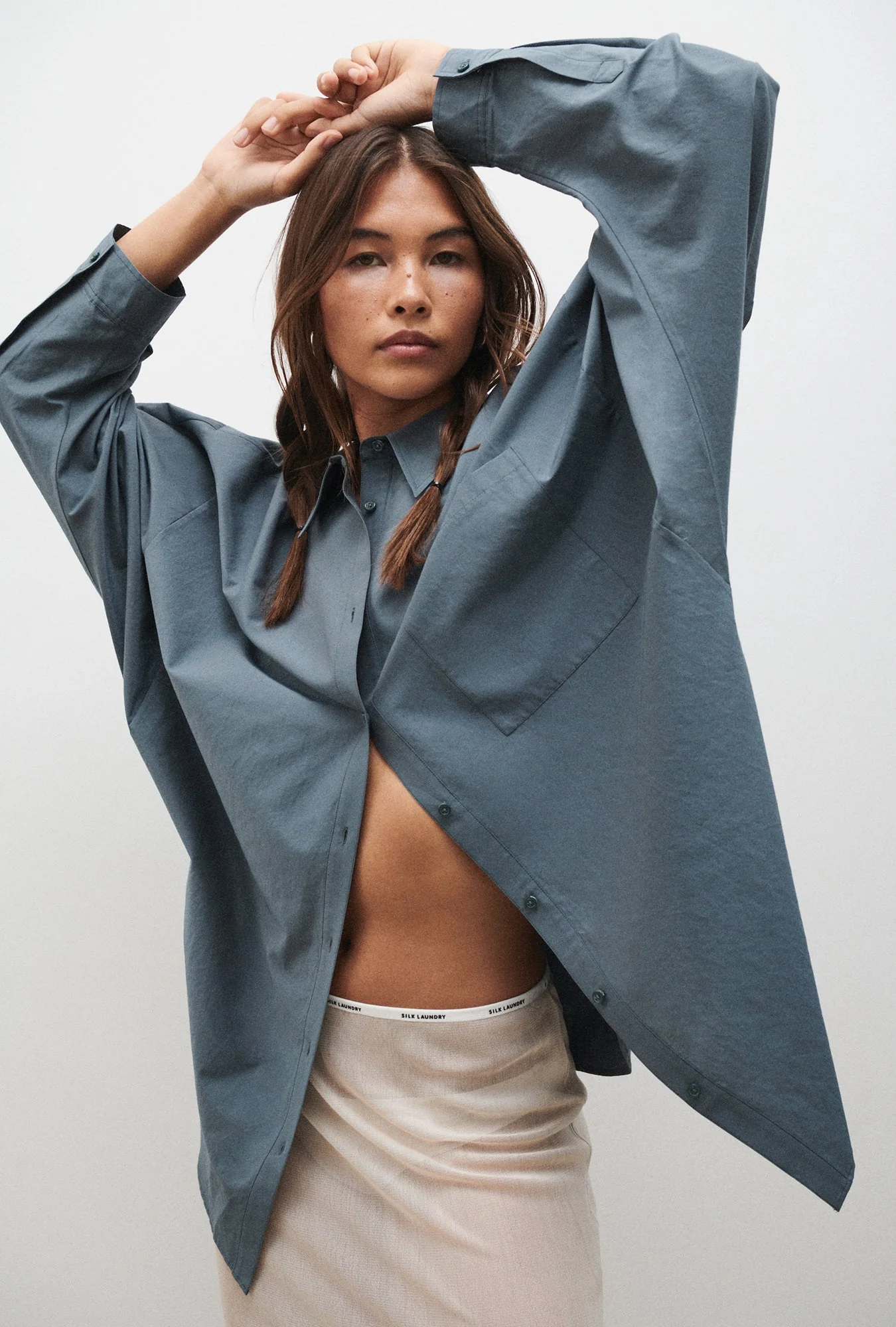 Silk Laundry Mesh Skirt - Hazelnut - Image 4