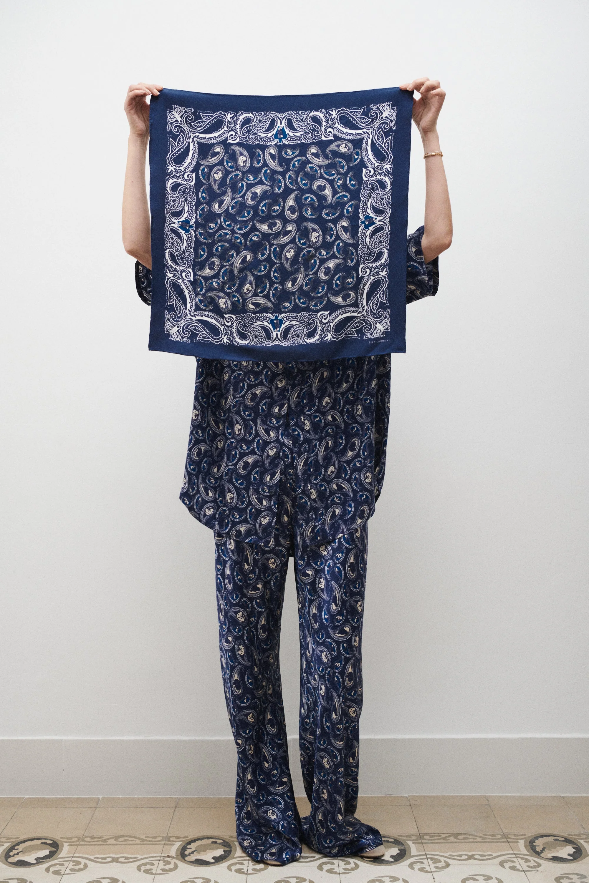 Silk Laundry Scarf - Hounds Paisley - Image 5