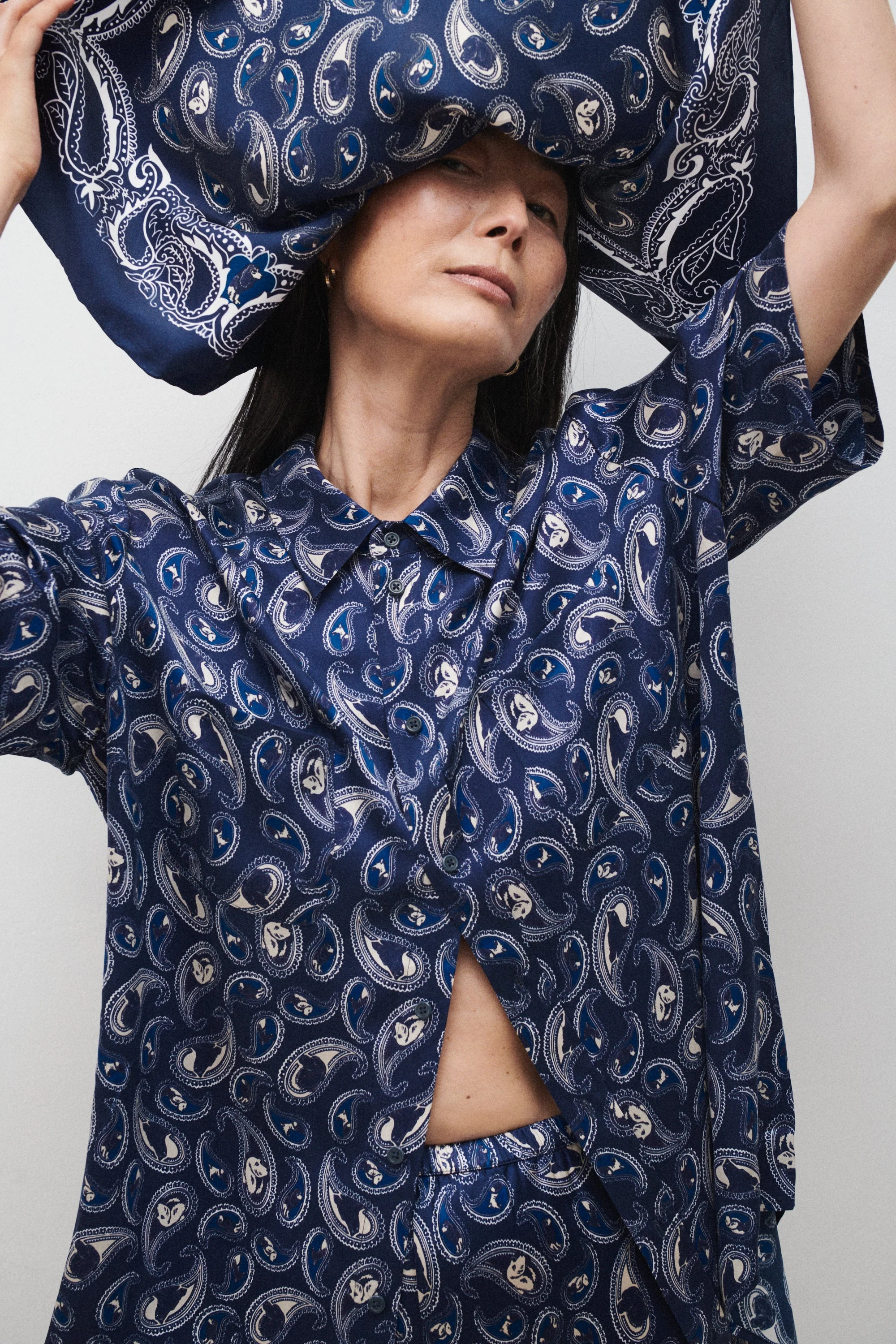 Silk Laundry Scarf - Hounds Paisley - Image 6