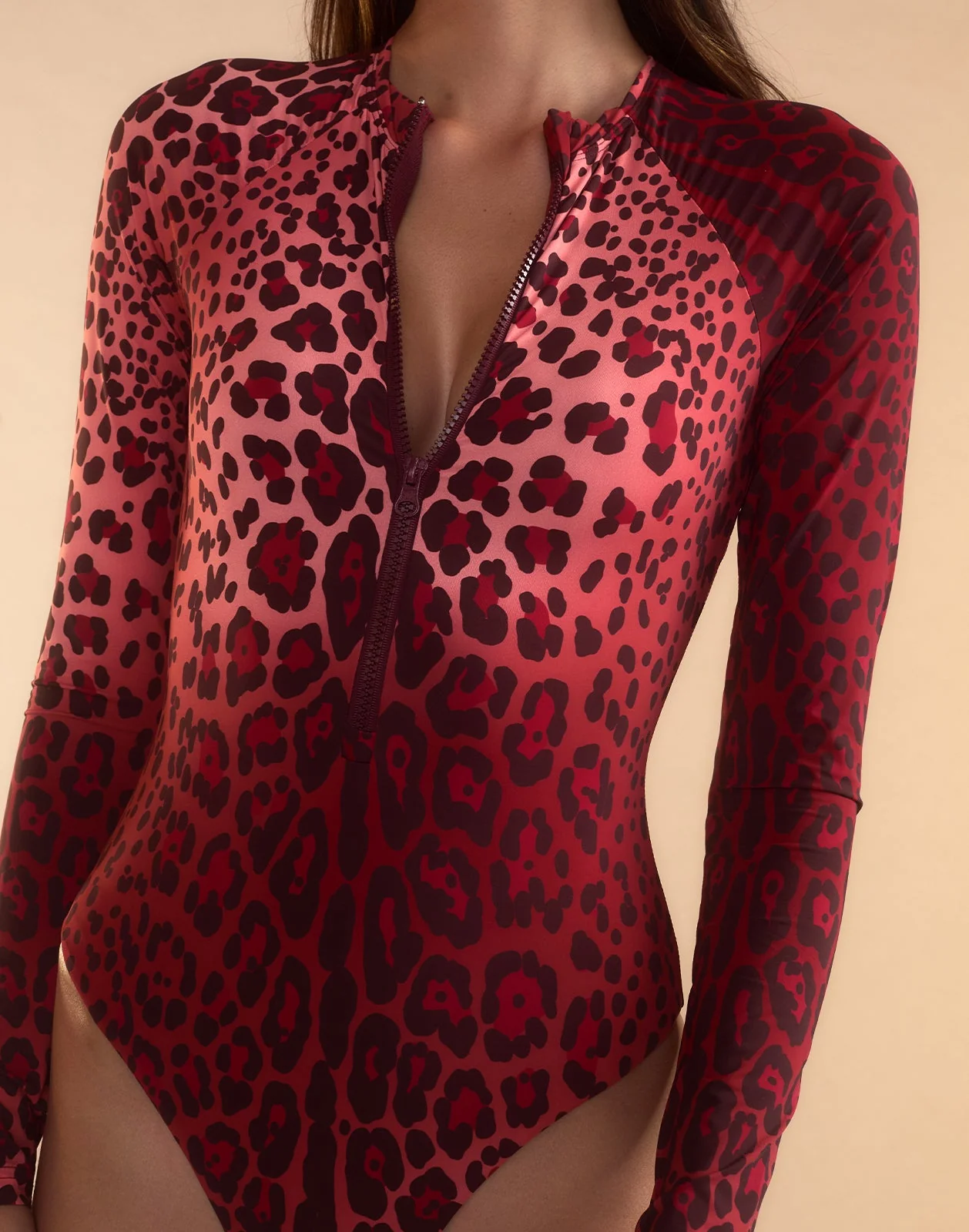 Cynthia Rowley Swell Surfsuit - Red Leopard - Image 6