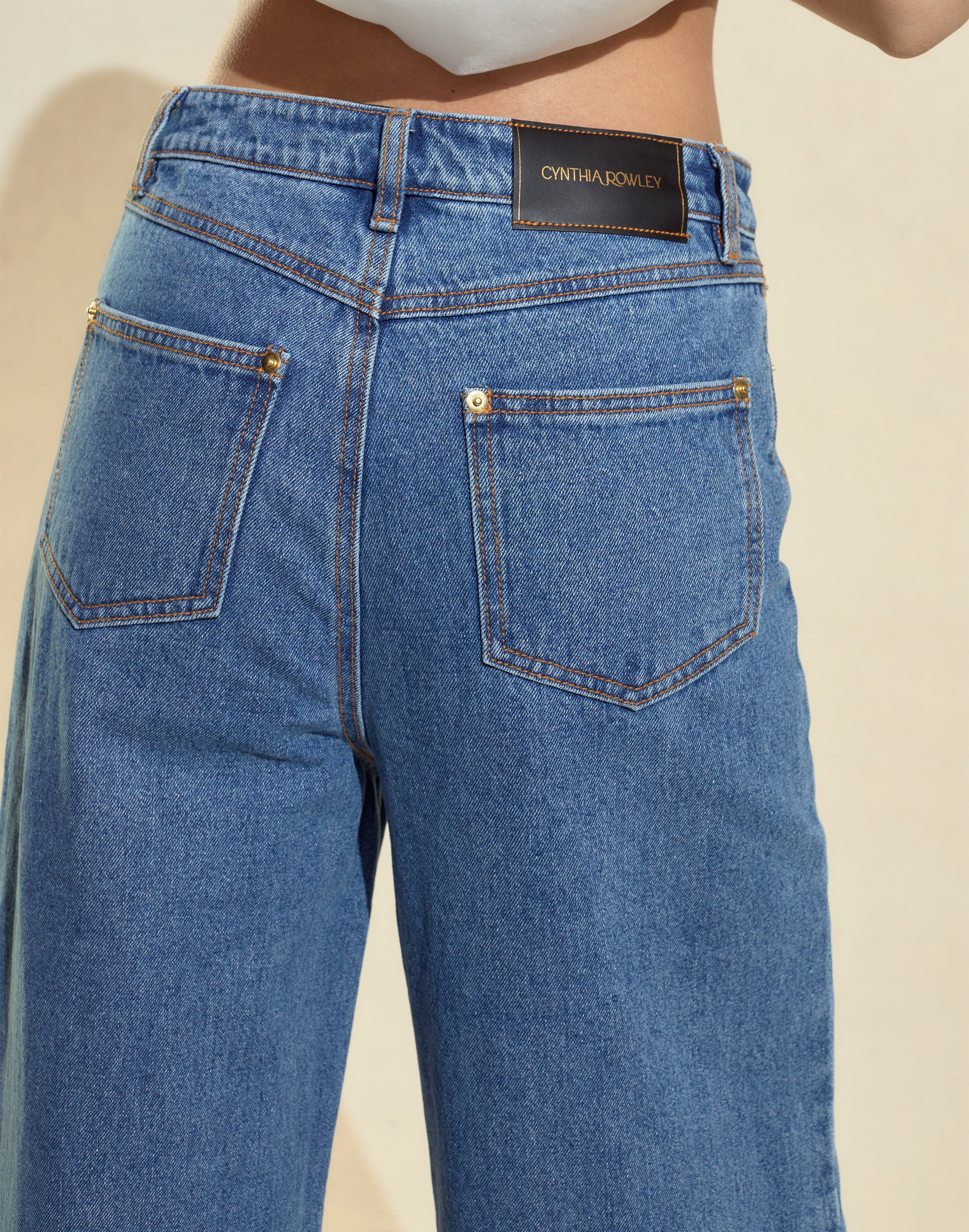 Cynthia Rowley Embroidered Wide-leg Jean - Dark Wash - Image 4