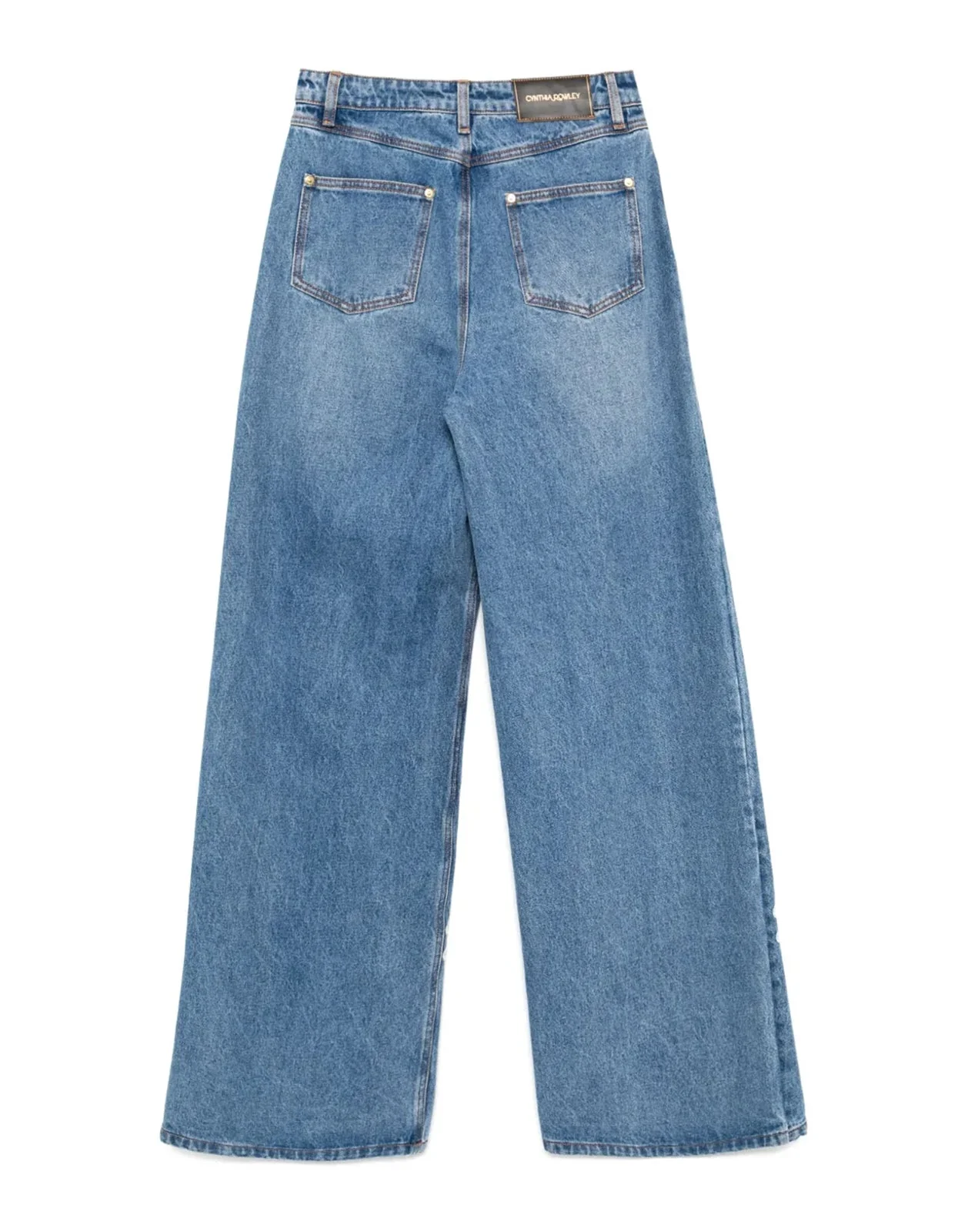 Cynthia Rowley Embroidered Wide-leg Jean - Dark Wash - Image 6