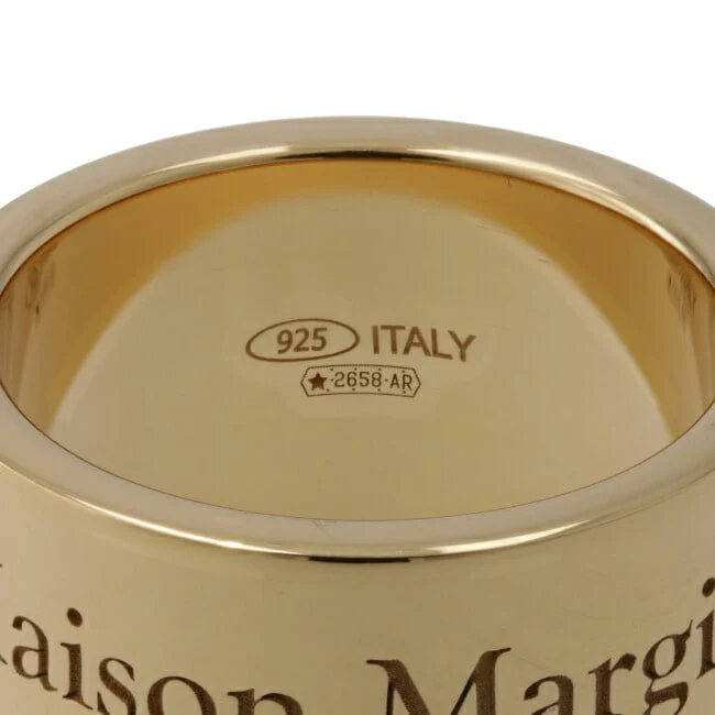 Maison Margiela Logo Ring - Yellow Gold Plating Burattato - Image 4