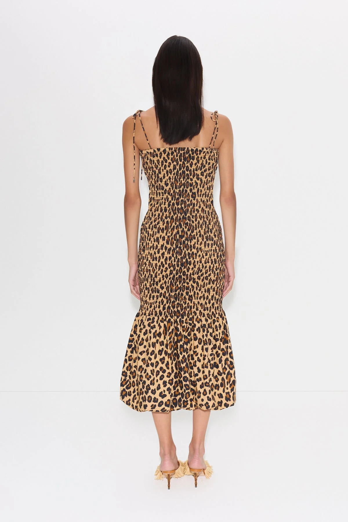 Simon Miller Canto Smocked Poplin Dress - Leopard - Image 3