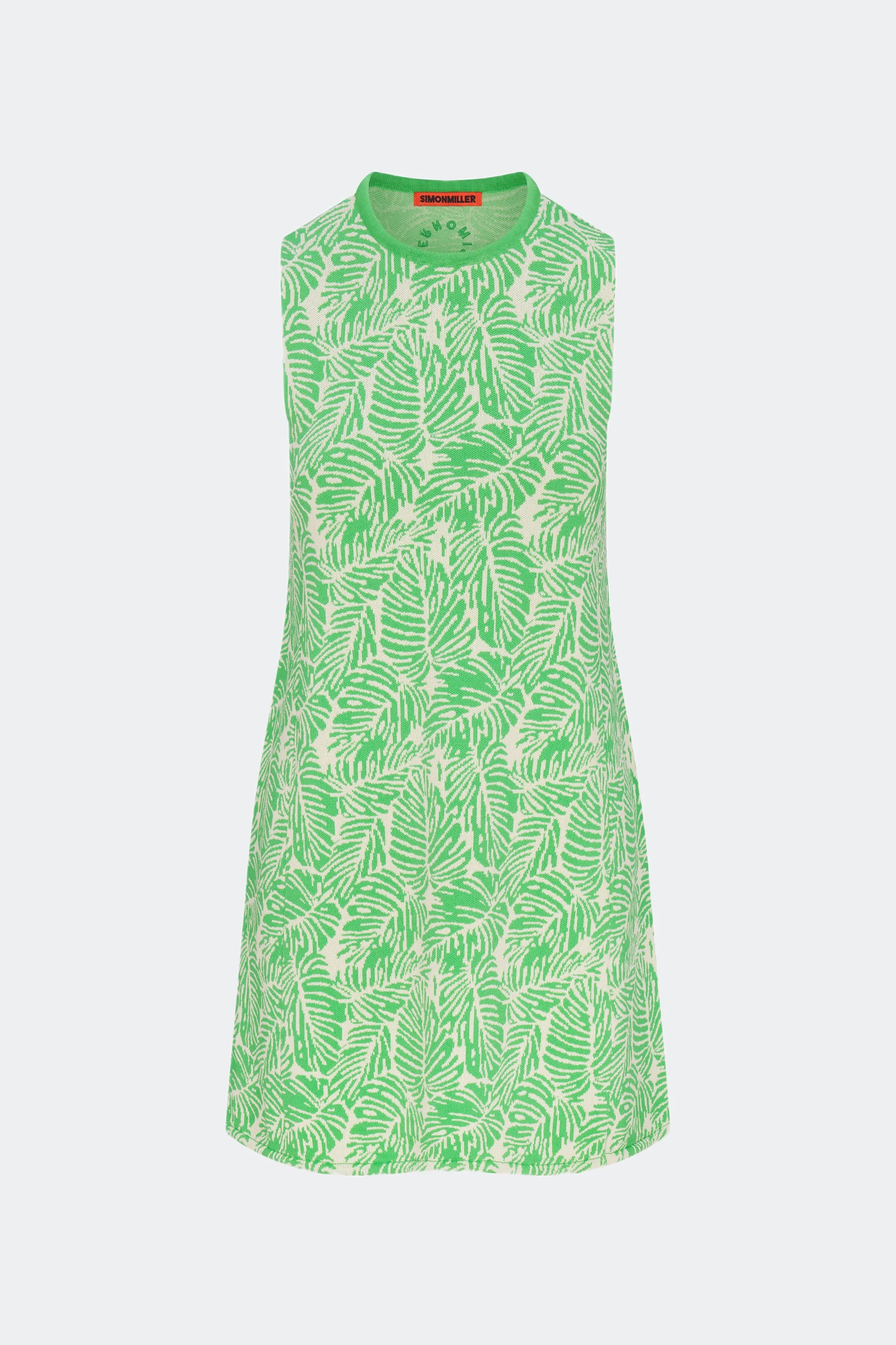 Simon Miller Zana Knit Mini Dress - Gummy Green Palm Leaf - Image 2