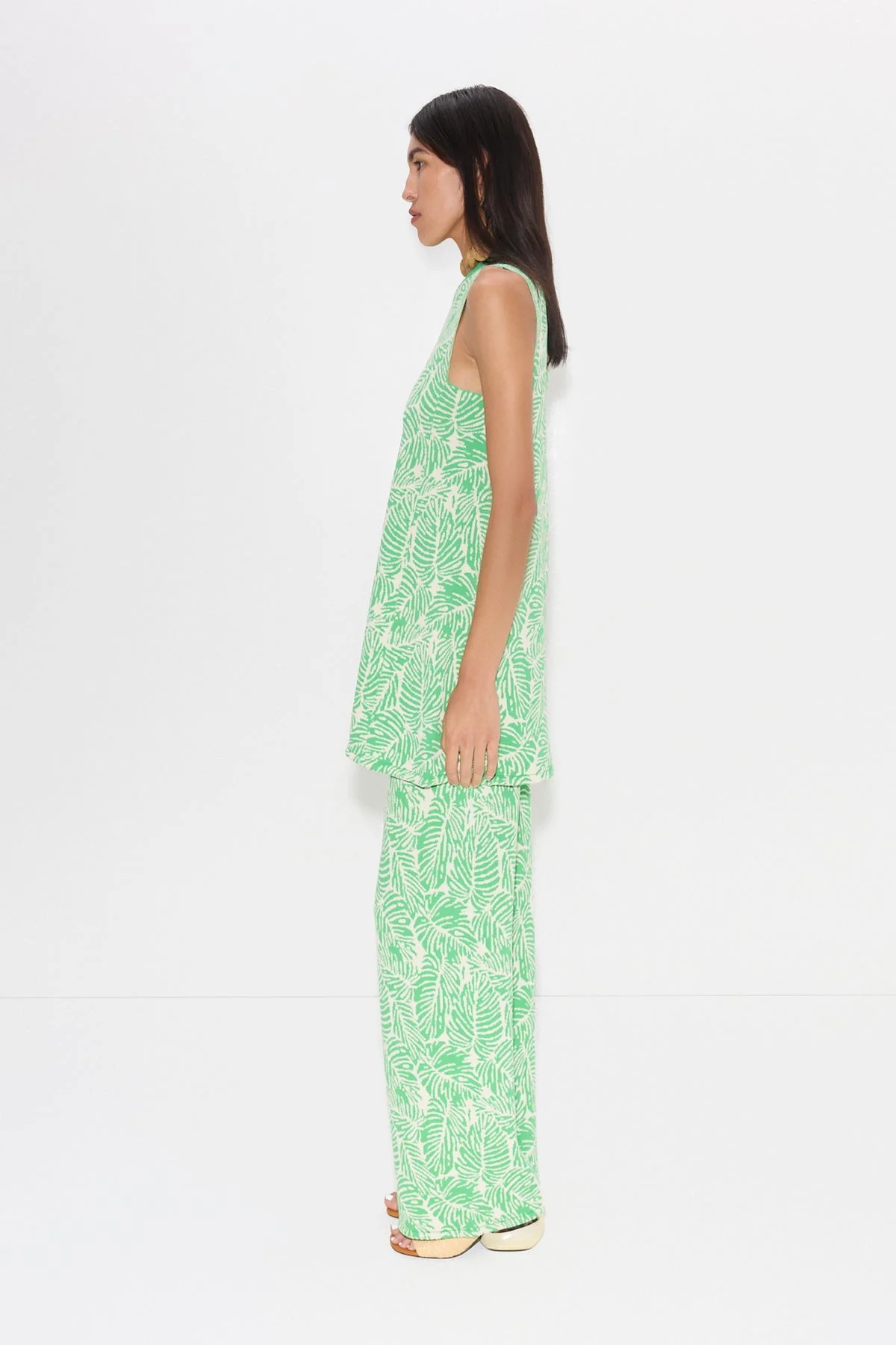 Simon Miller Zana Knit Mini Dress - Gummy Green Palm Leaf - Image 4