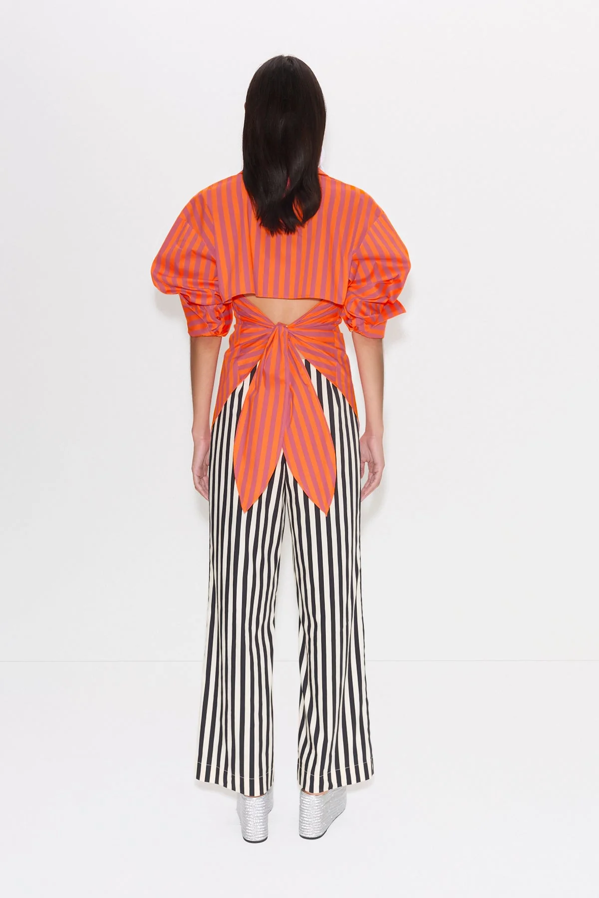 Simon Miller Pia Poplin Pant - Black/White Stripe - Image 5
