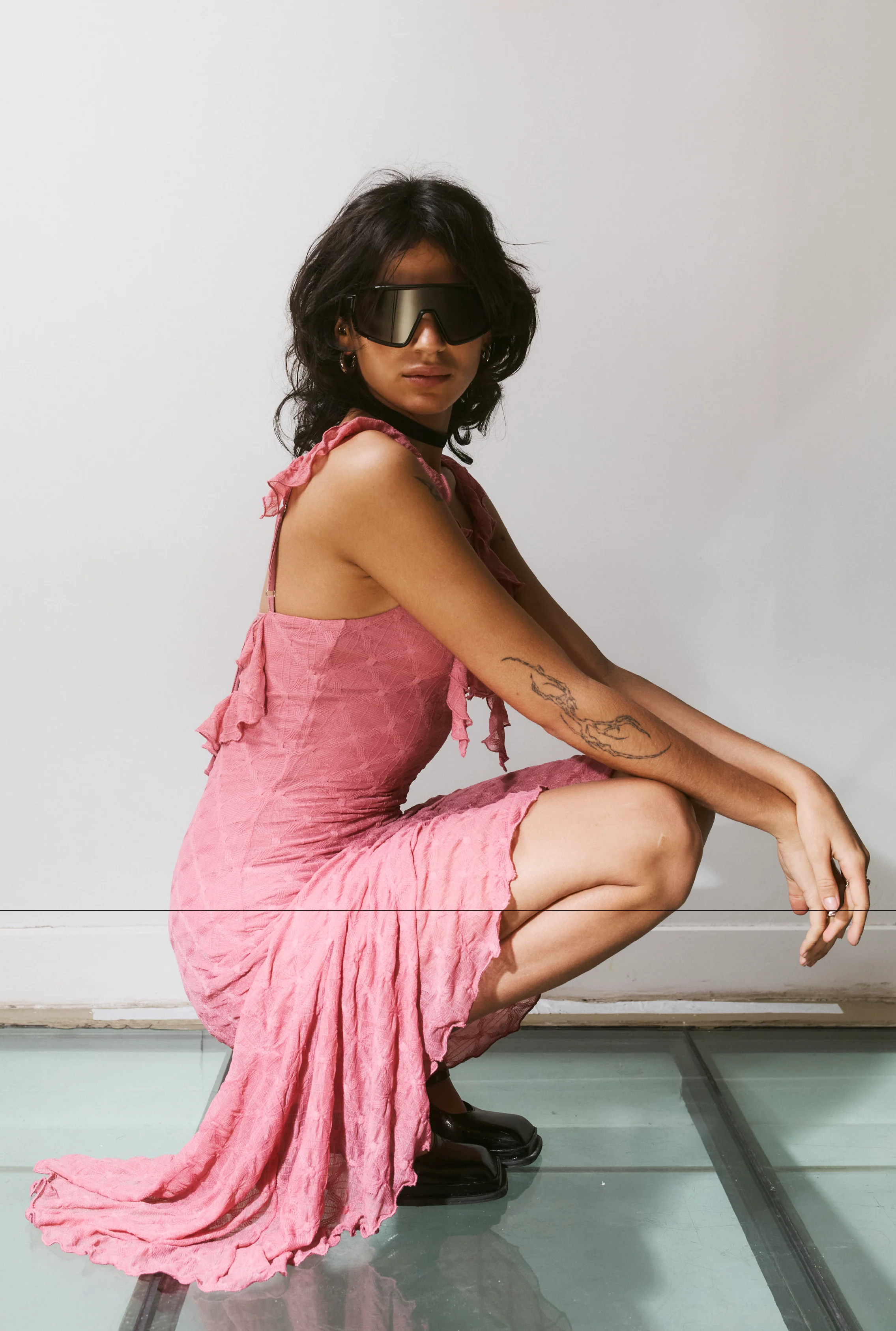 SAEMDI Crincled Jersey Dress - Dusty Rose - Image 2