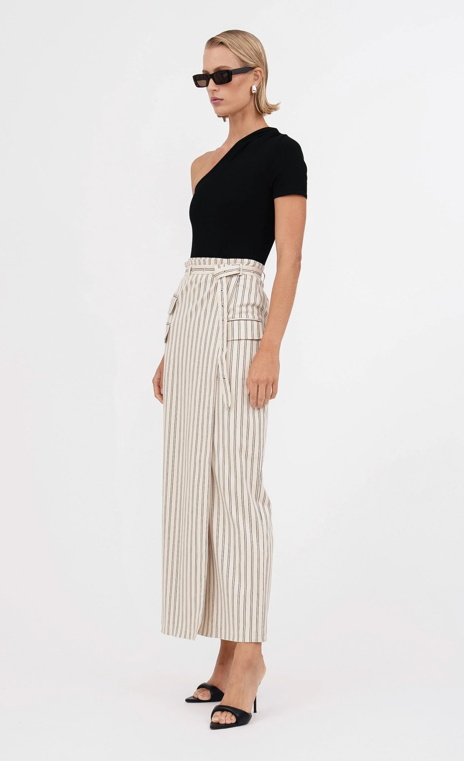 Nonchalant Label Ula Skirt - White/Black Stripe - Image 2
