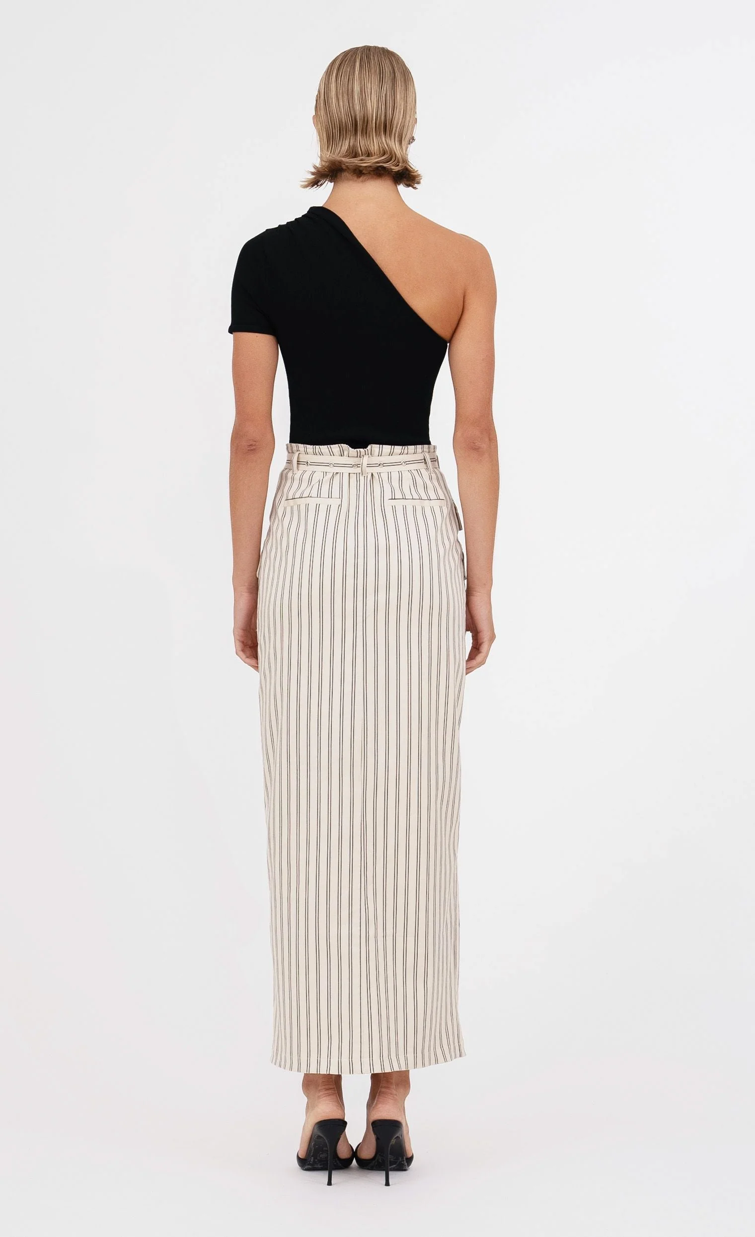 Nonchalant Label Ula Skirt - White/Black Stripe - Image 3