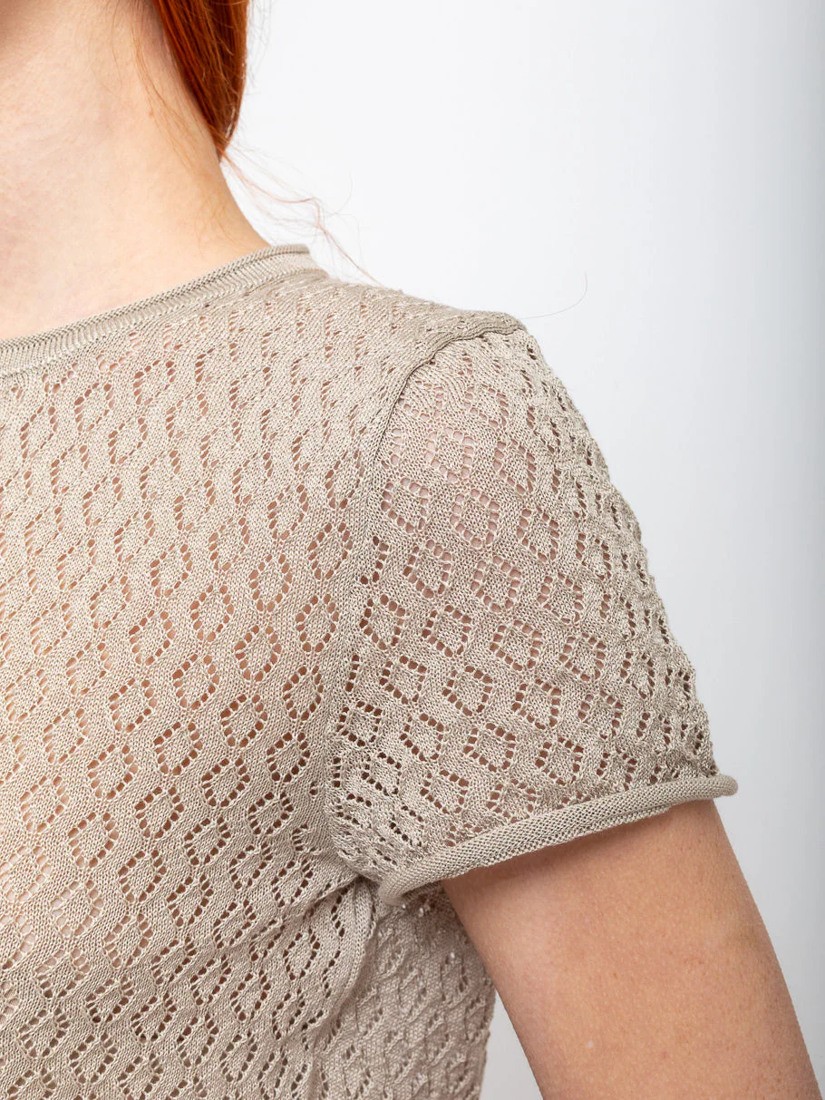 Lauren Manoogian Pointelle Baby Tee - Clay - Image 2
