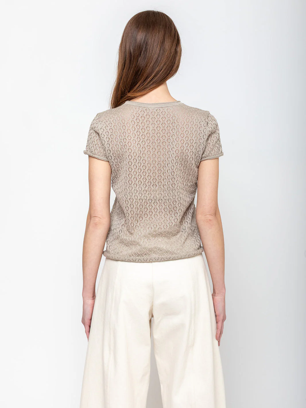 Lauren Manoogian Pointelle Baby Tee - Clay - Image 6