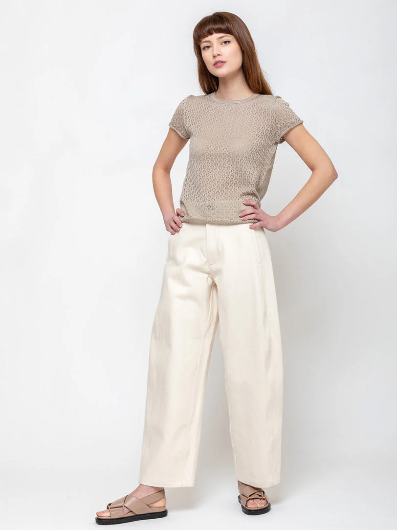Lauren Manoogian Pointelle Baby Tee - Clay - Image 7