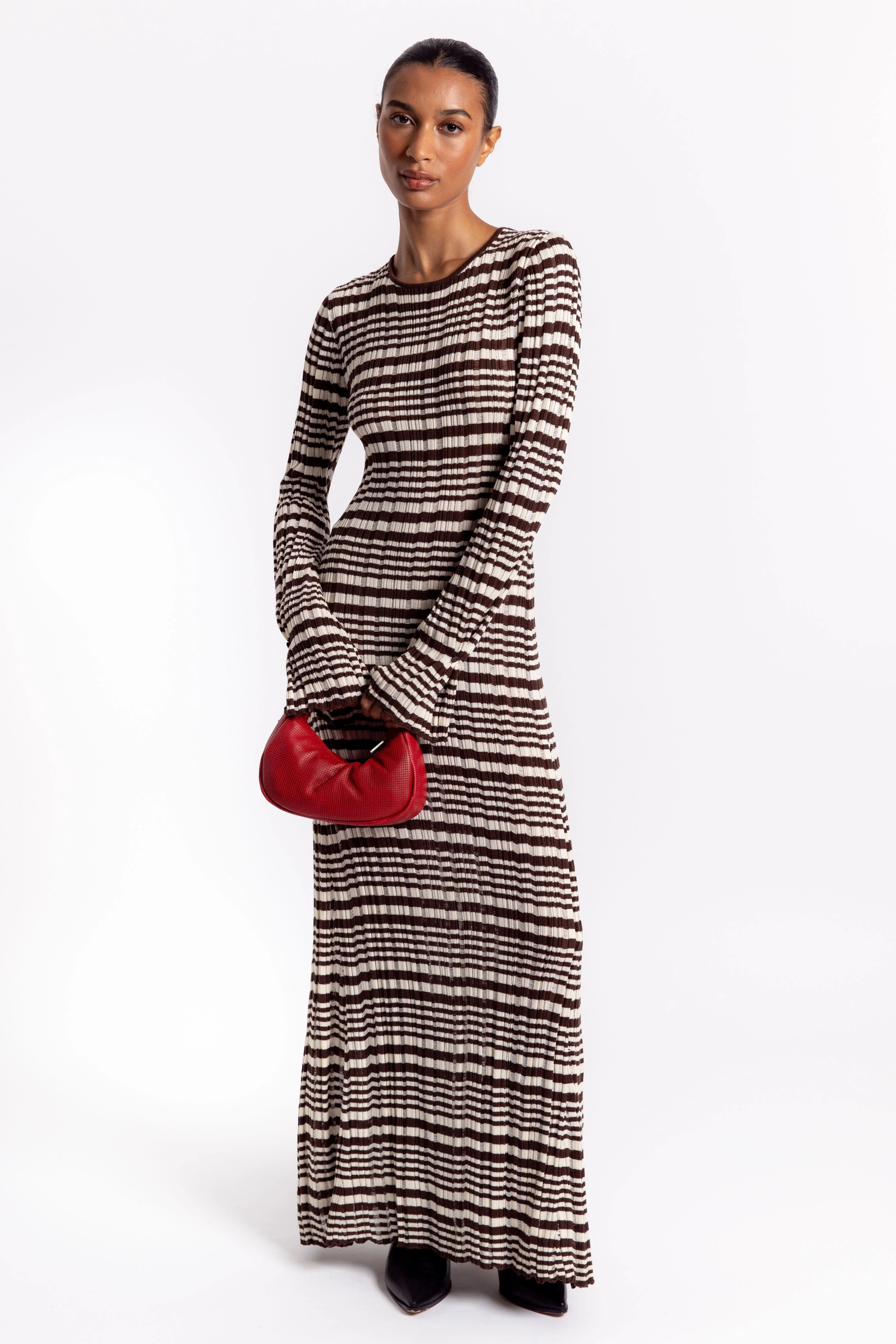 Holzweiler Rib Stripe Dress - Brown Mix - Image 2