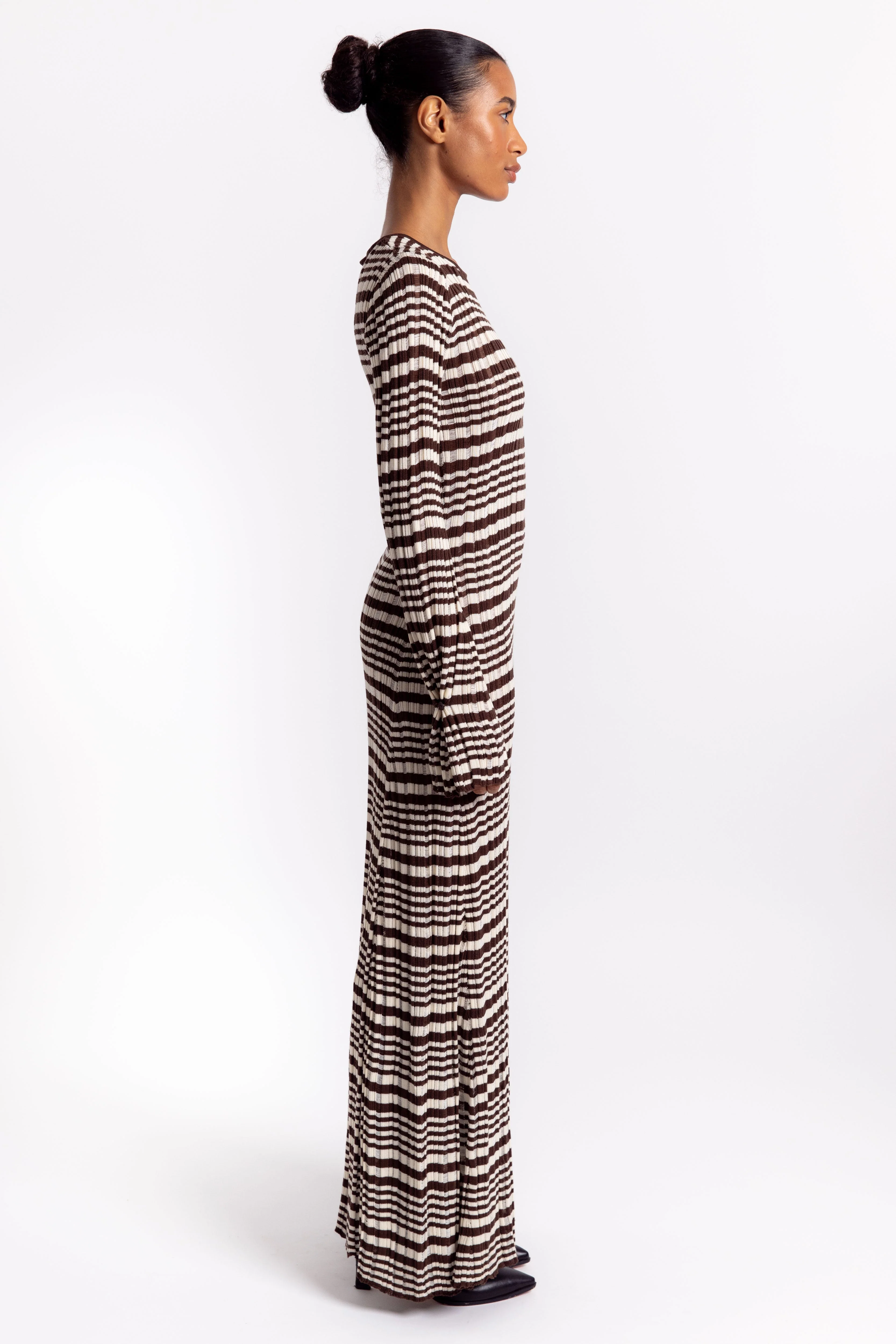 Holzweiler Rib Stripe Dress - Brown Mix - Image 3