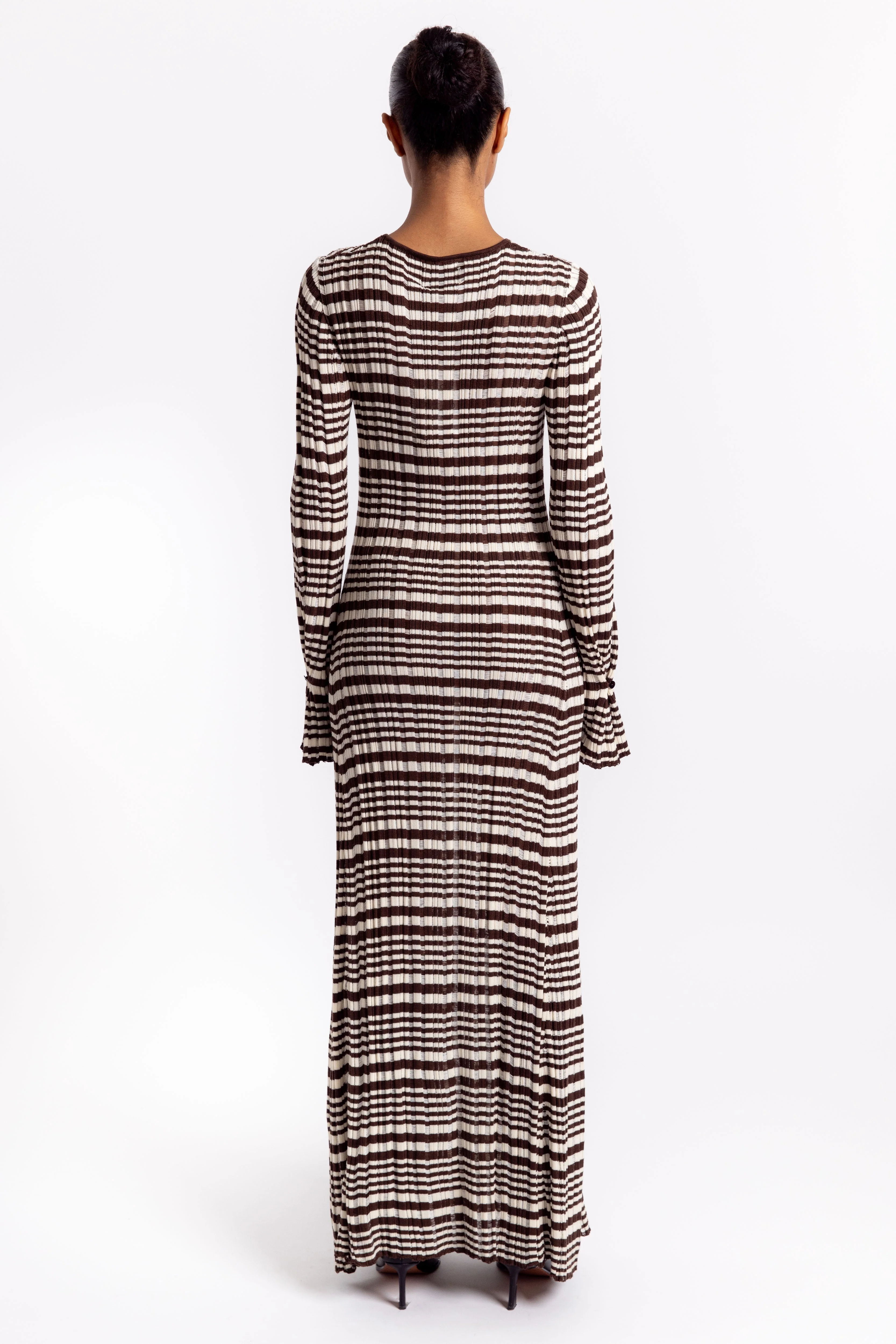 Holzweiler Rib Stripe Dress - Brown Mix - Image 4