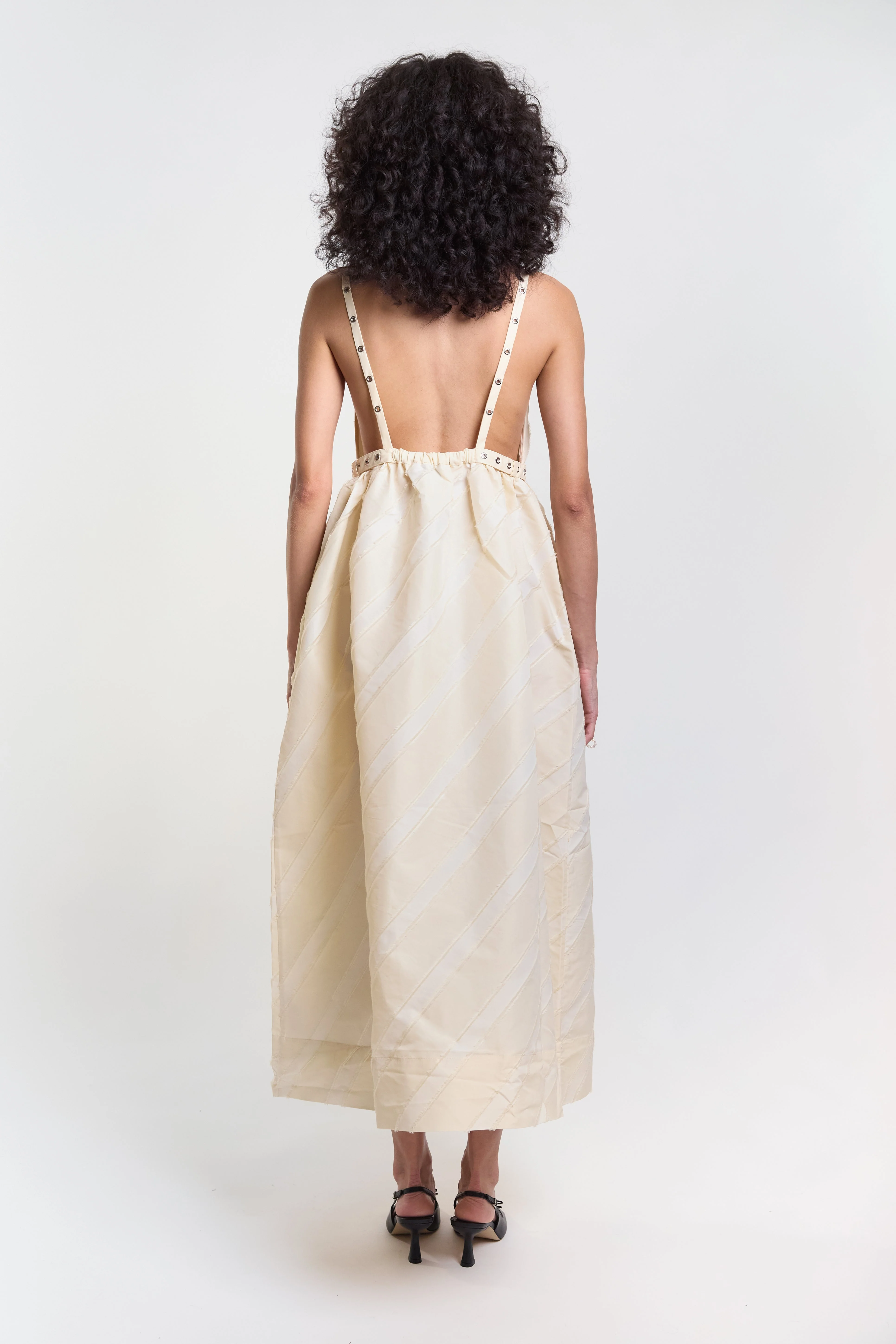 Ganni Taffeta Strap Dress - Egret - Image 4