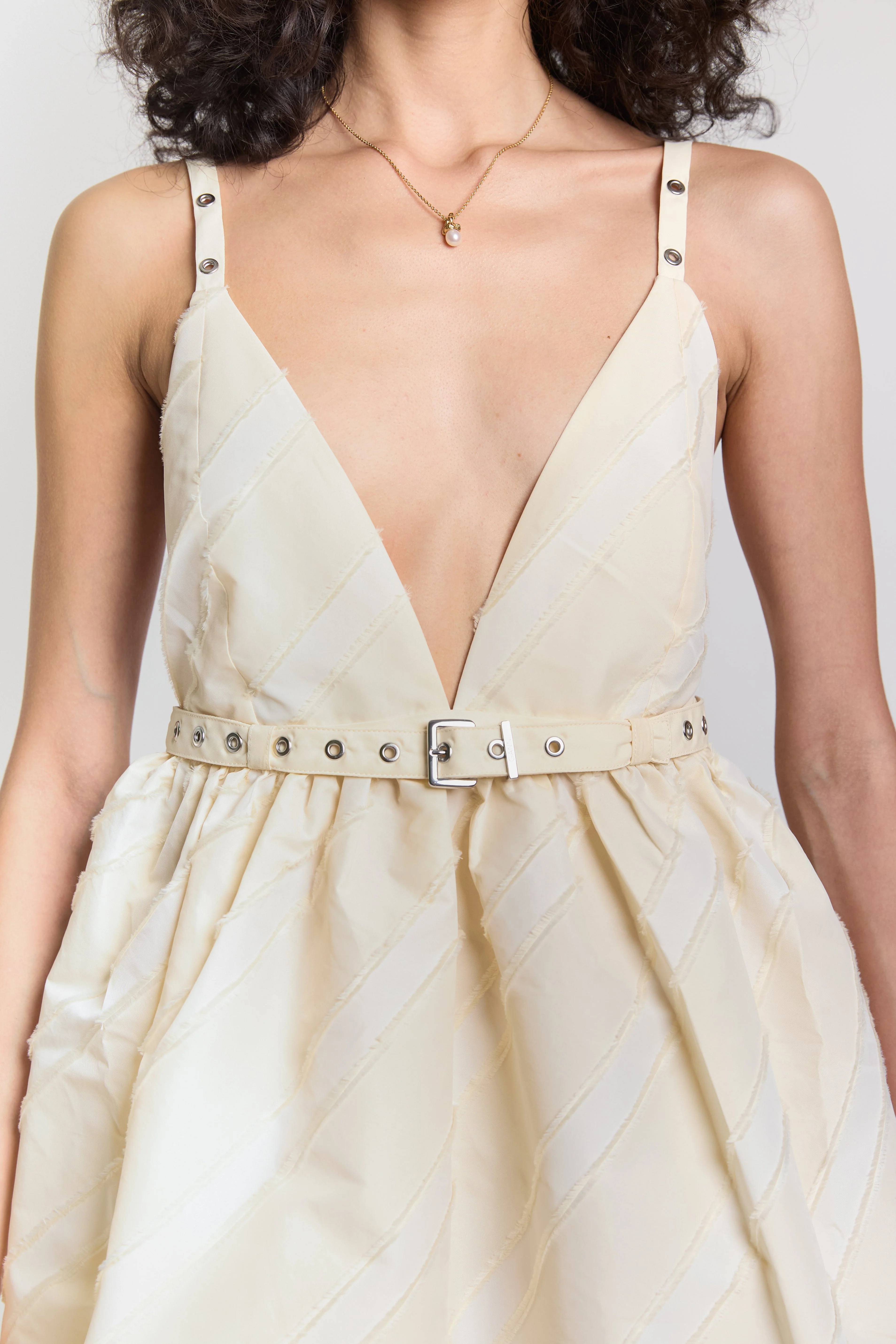 Ganni Taffeta Strap Dress - Egret - Image 5