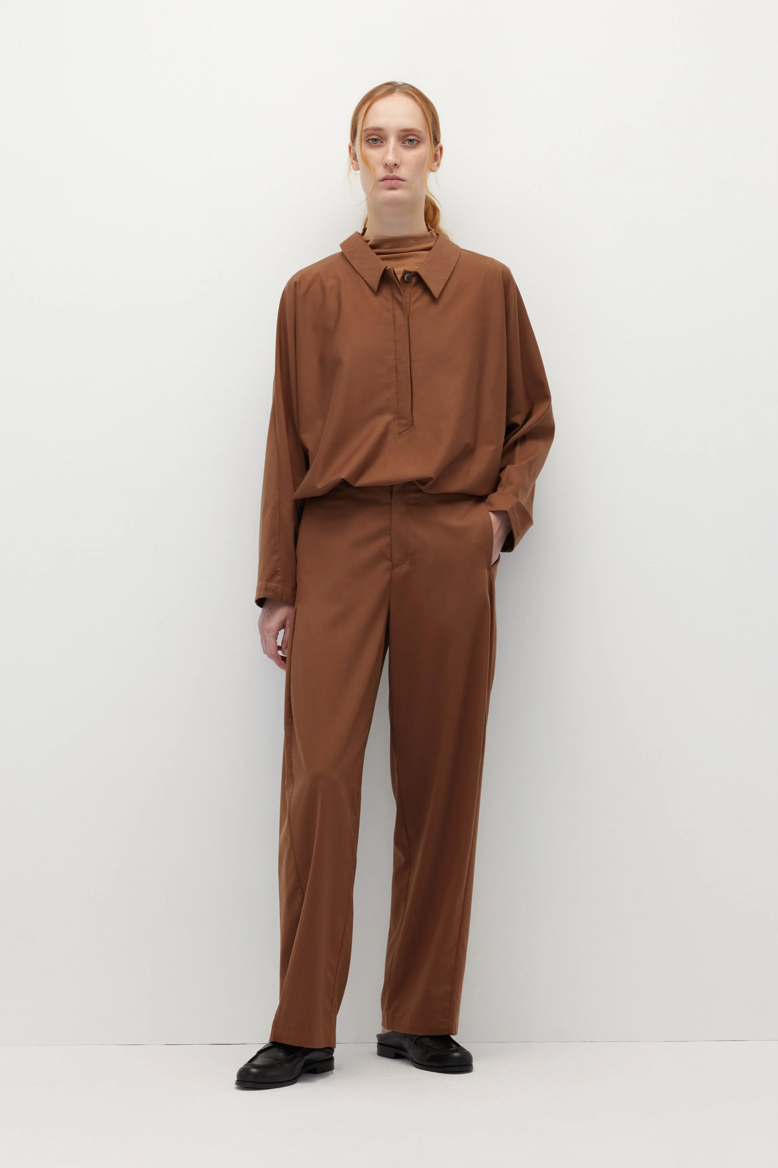 HUNDR. Low-Waist Pleated Slim-Fit Trousers - Image 3