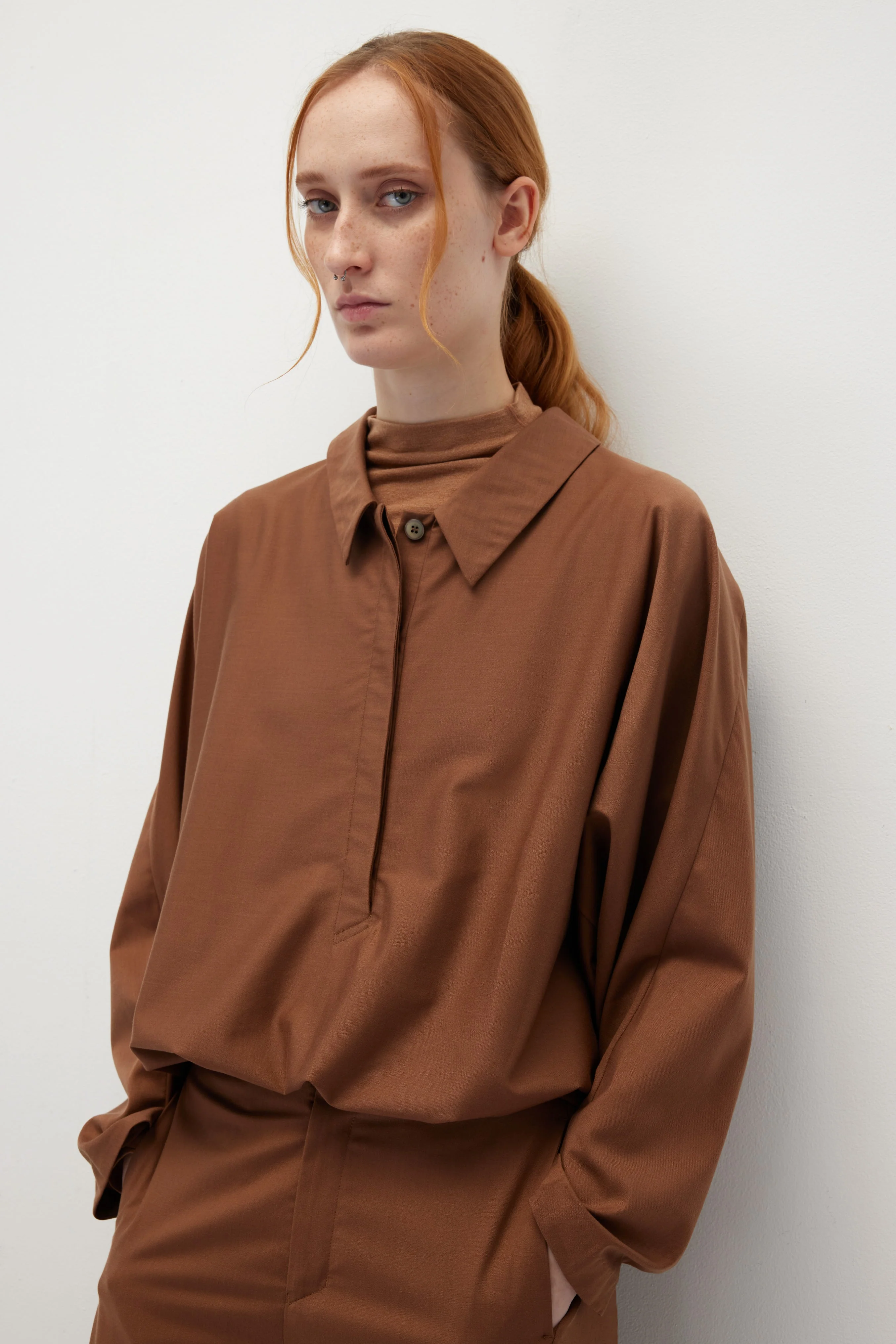 HUNDR. Half-Placket Buttoned Tencel Shirt - Image 8