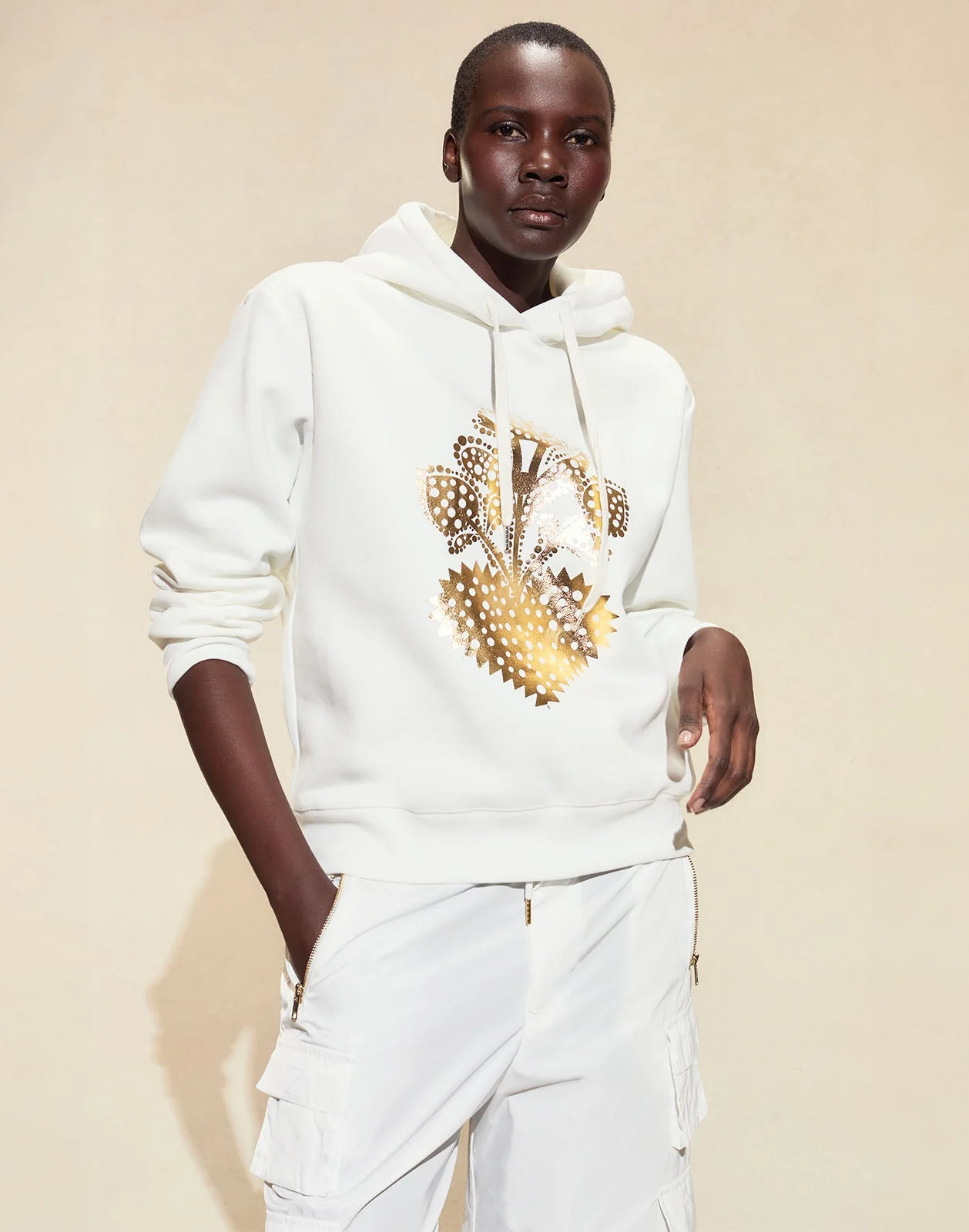 Cynthia Rowley Heart of Gold Sweatshirt - White - Image 2