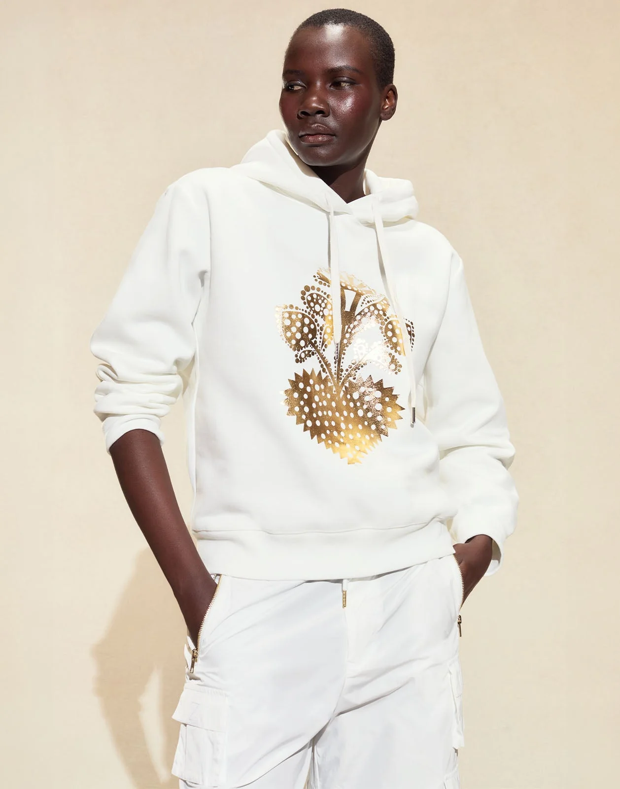 Cynthia Rowley Heart of Gold Sweatshirt - White - Image 3