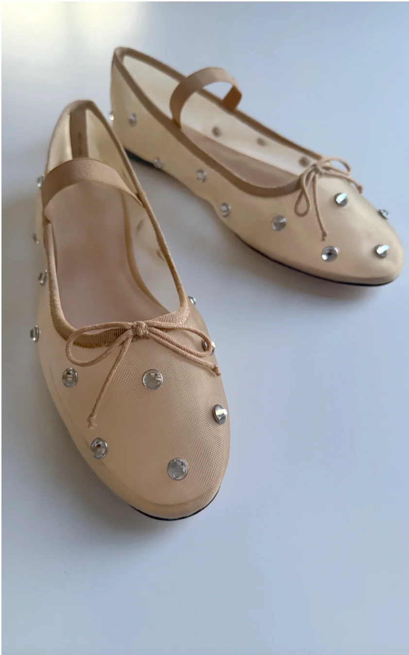 Loeffler Randall Leonie Ballet Flat - Caramel & Crystal - Image 2