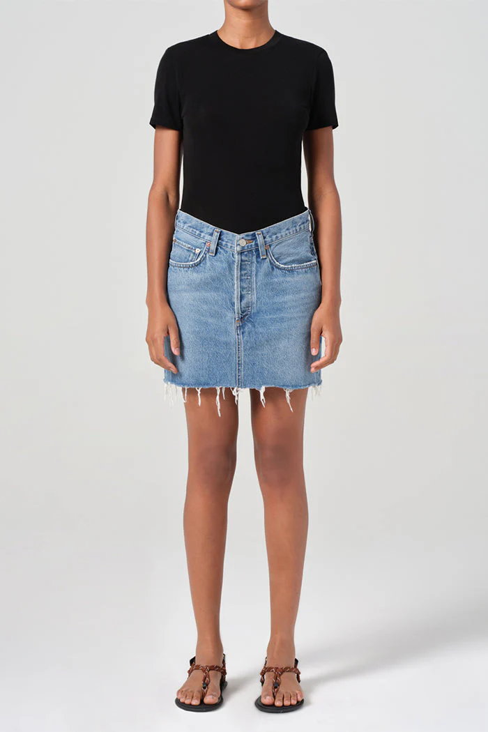 AGOLDE V-Waist Mini Skirt - Fairway - Image 2