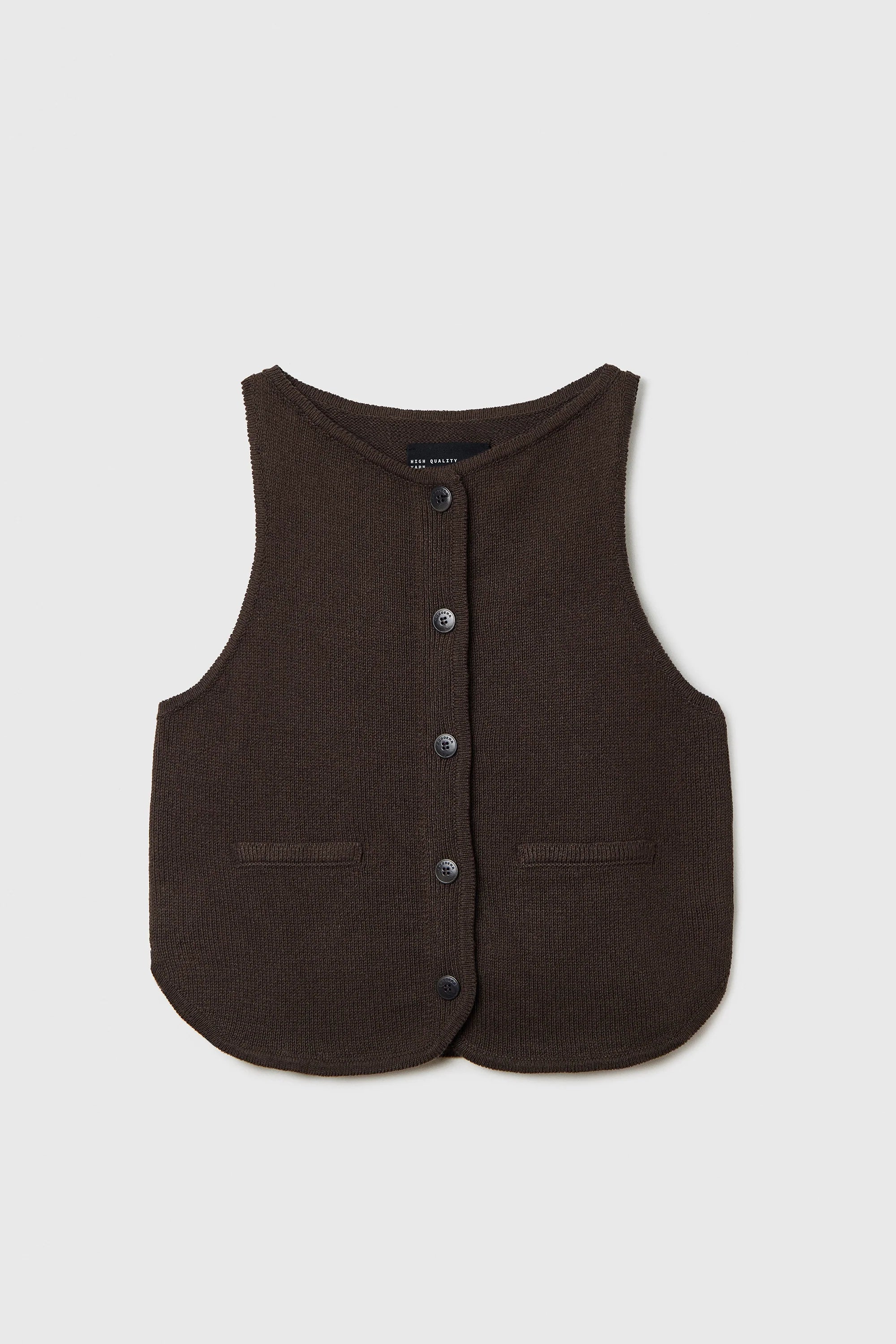 Cordera Boat-Neck Waistcoat - Brown - Image 5