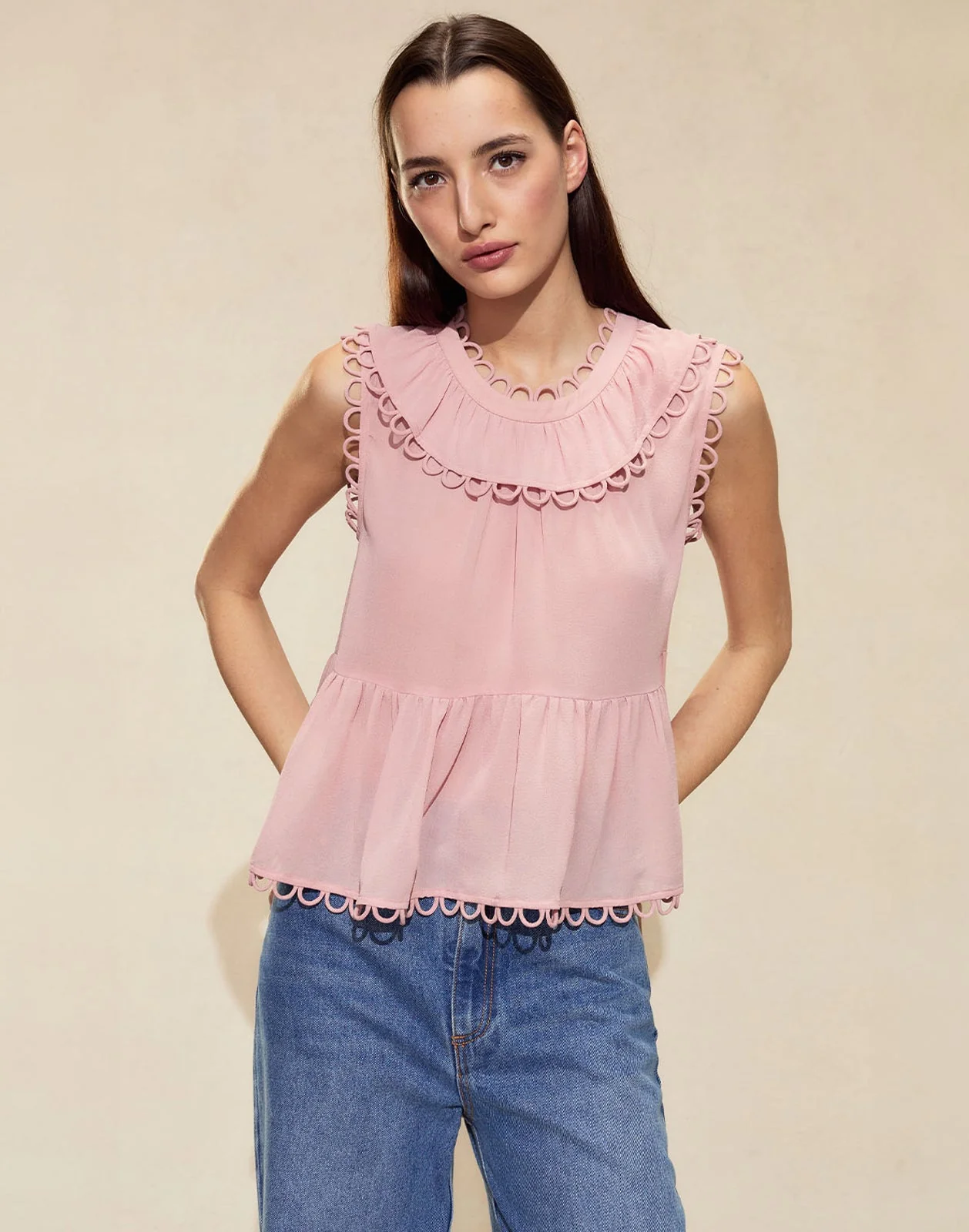 Cynthia Rowley Annabelle Sleeveless Blouse - Mauve