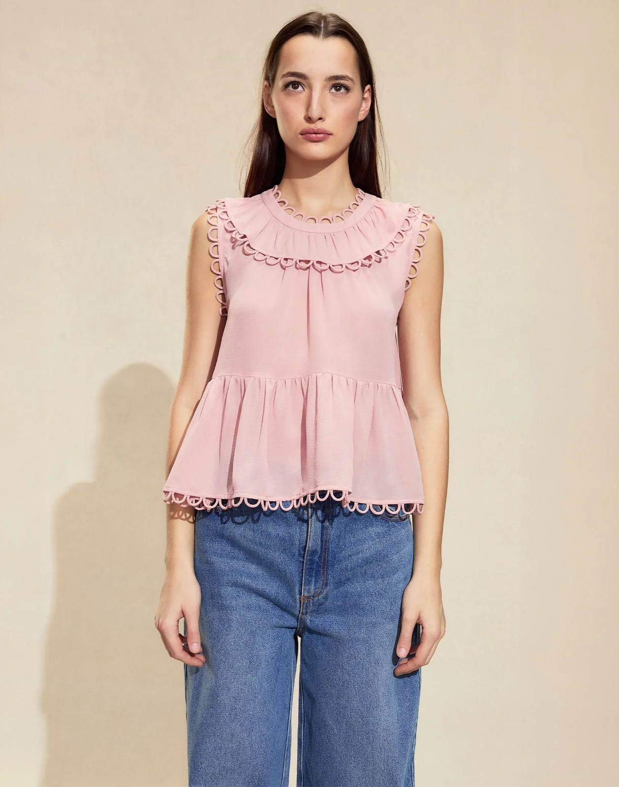Cynthia Rowley Annabelle Sleeveless Blouse - Mauve - Image 3