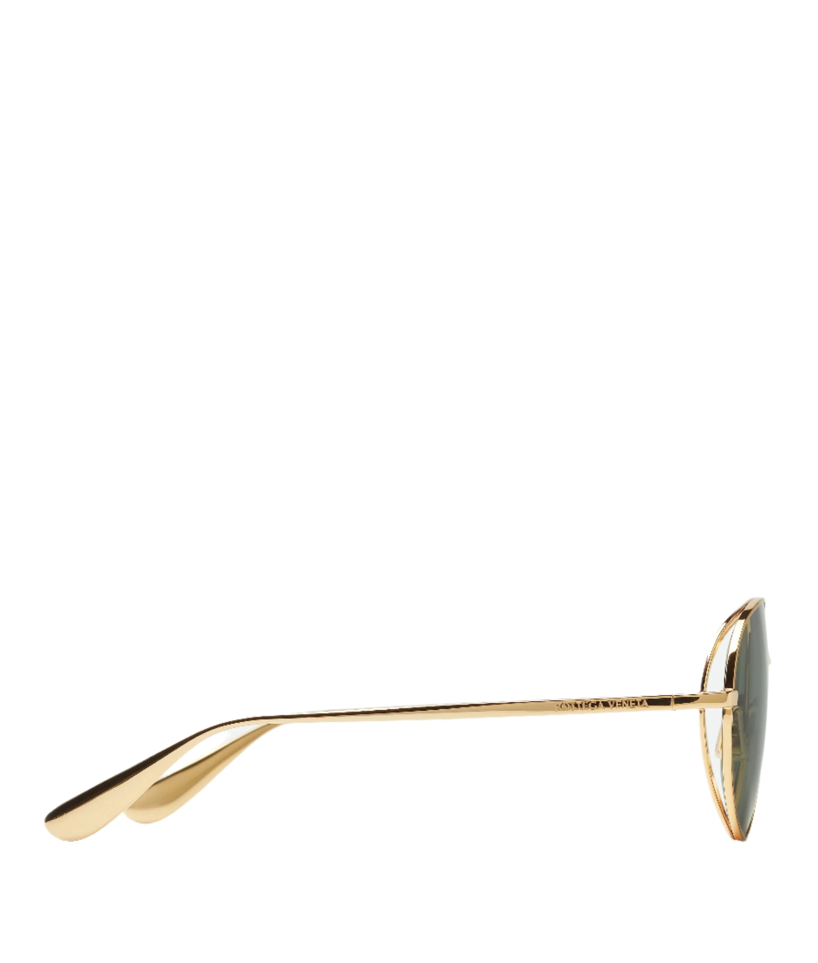 BOTTEGA VENETA Classic Aviator Sunglasses - Gold/Green - Image 2