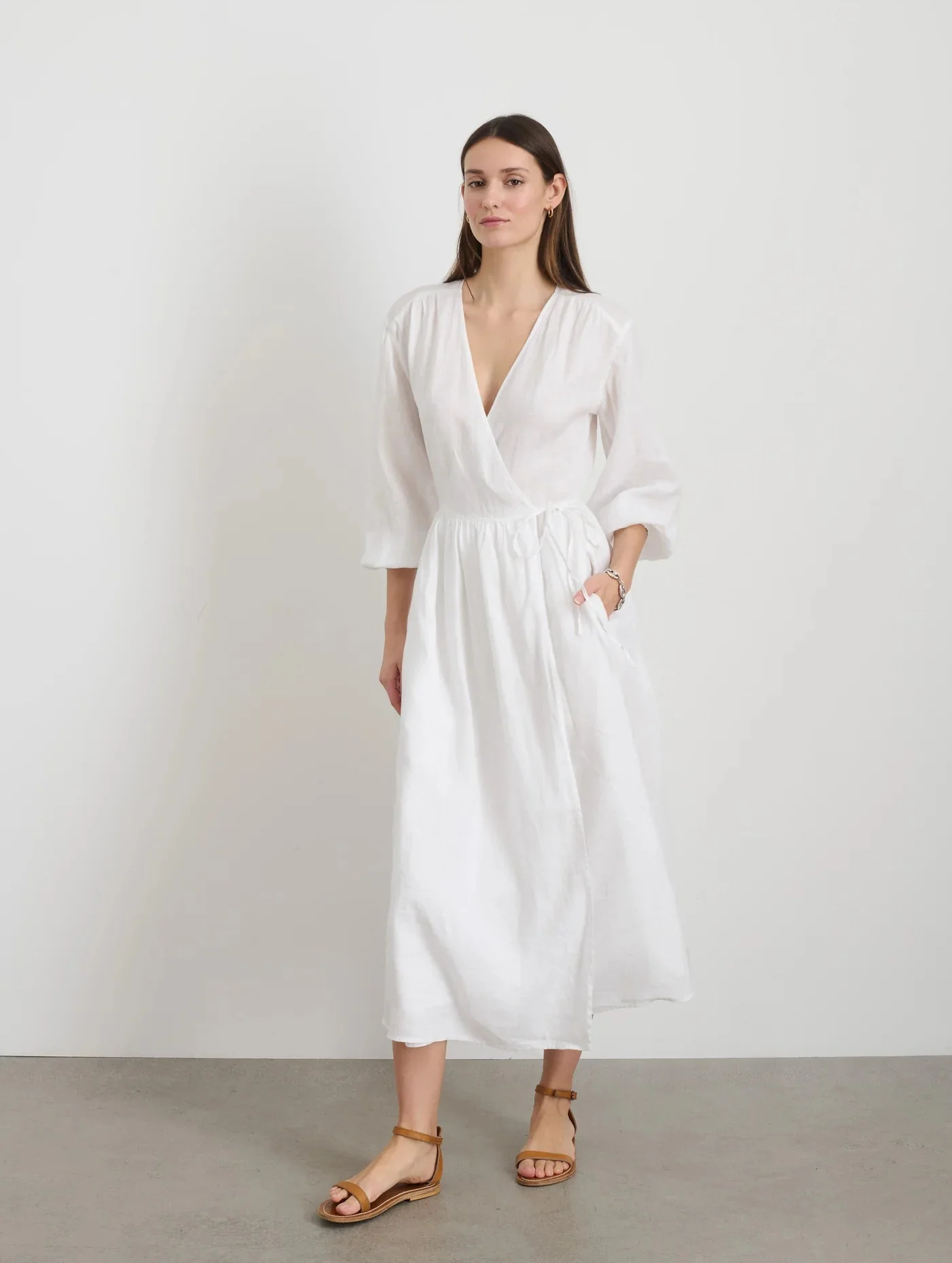 Alex Mill Lauren Wrap Dress - White - Image 3