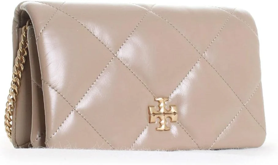 Tory Burch Kira Quilted Chain Wallet - Taupe Oak - Image 2