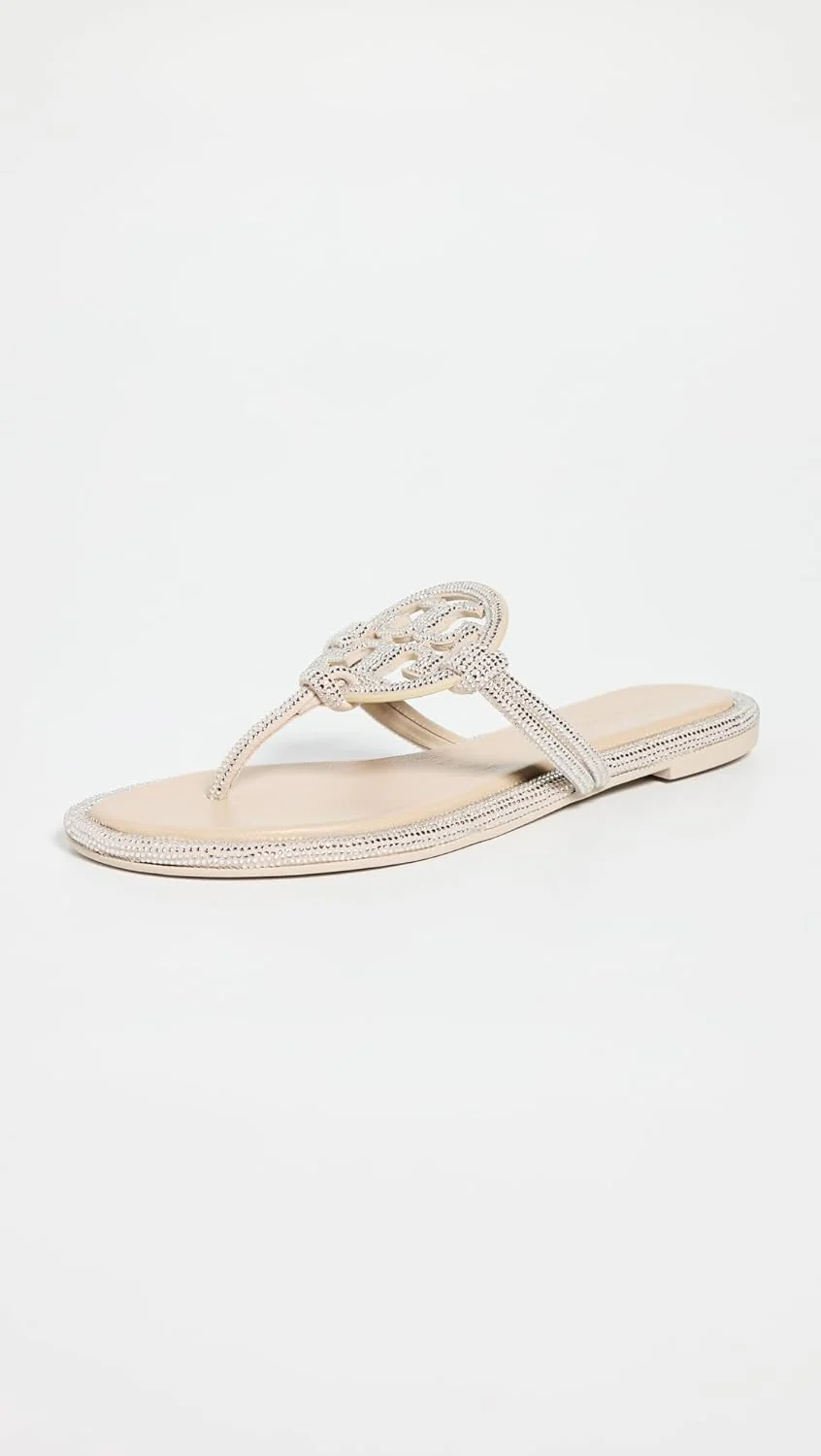 Tory Burch Miller Knotted Pave Sandals - Stone Gray - Image 2
