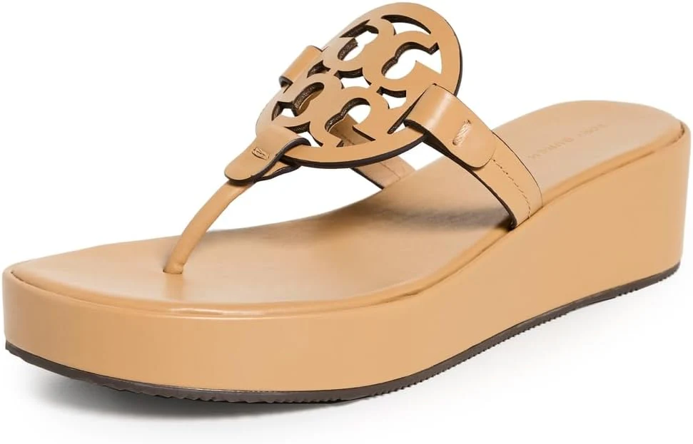 Tory Burch Miller Wedge Sandals 25mm - Ginger Shortbread - Image 2