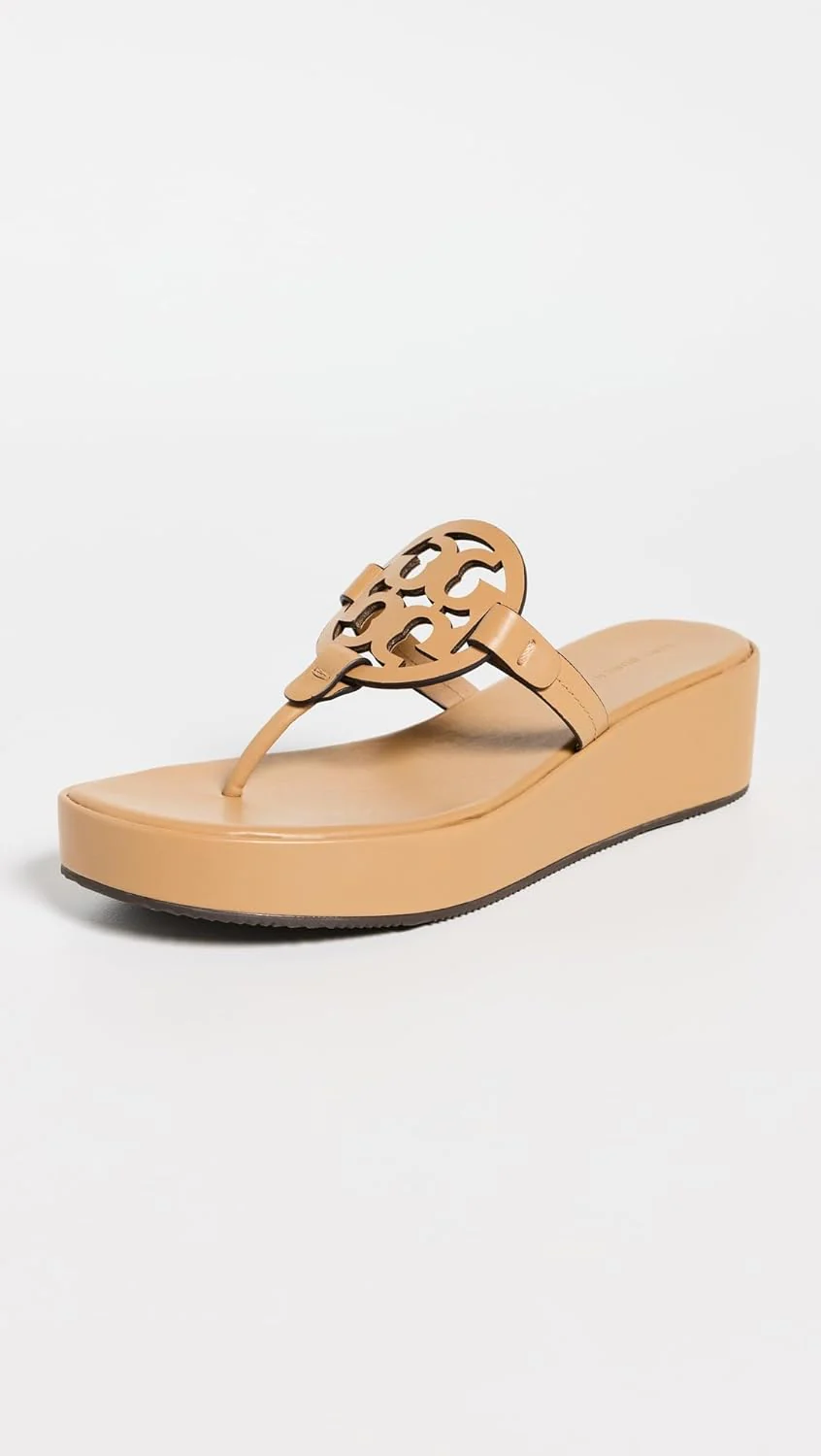 Tory Burch Miller Wedge Sandals 25mm - Ginger Shortbread - Image 3