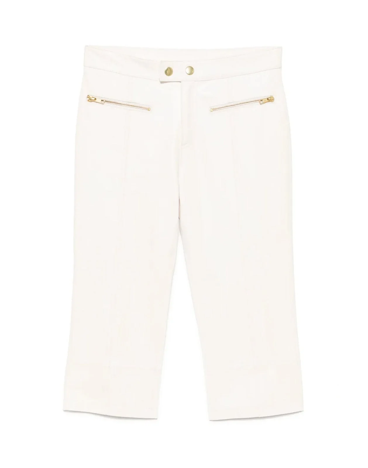 Cynthia Rowley Downtown Leather Capris - Off White - Image 6