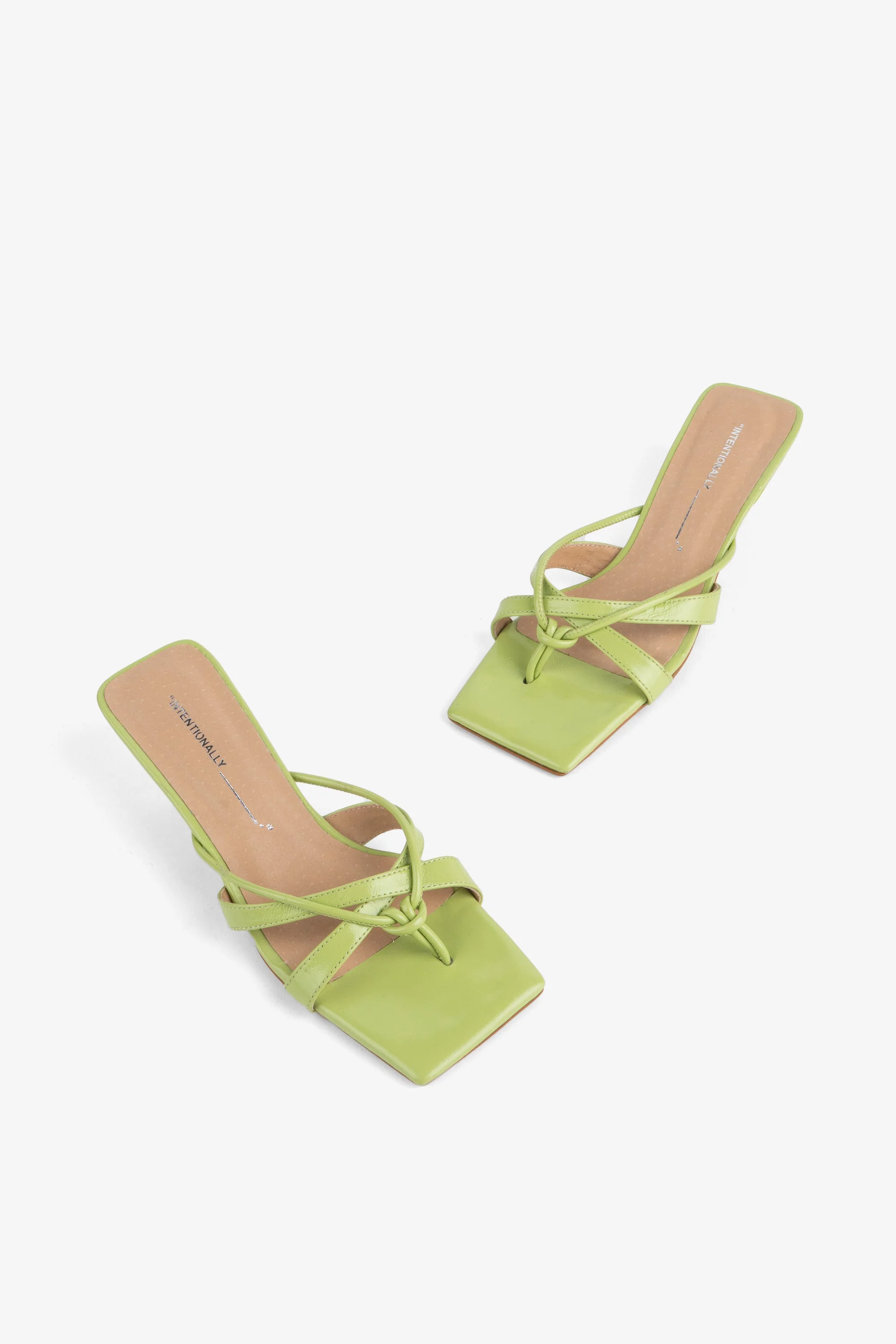 "INTENTIONALLY __________." ELI Kitten Heel Thong Sandal - Chestnut/Black/Pistachio - Image 12