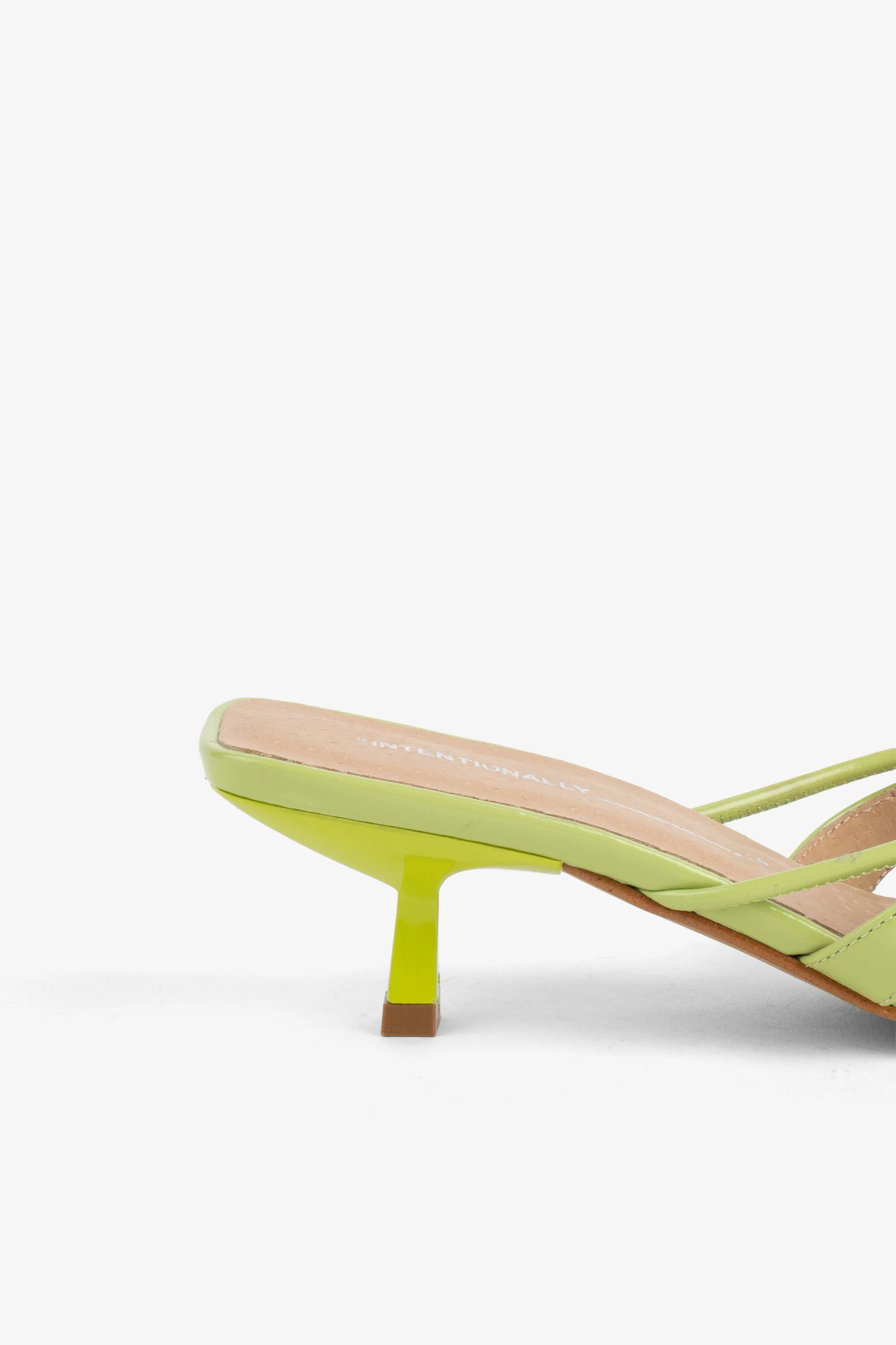 "INTENTIONALLY __________." ELI Kitten Heel Thong Sandal - Chestnut/Black/Pistachio - Image 15