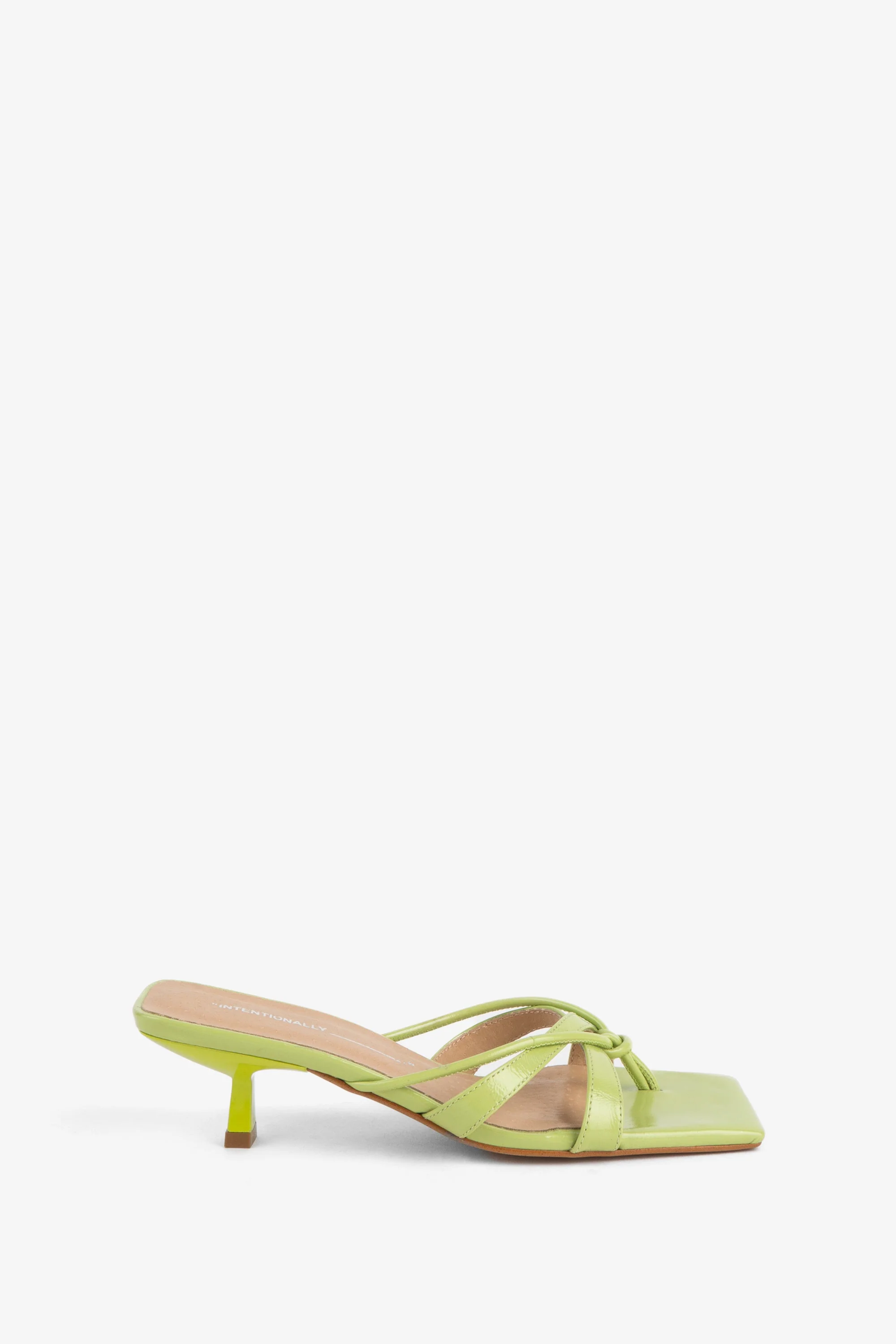 "INTENTIONALLY __________." ELI Kitten Heel Thong Sandal - Chestnut/Black/Pistachio - Image 16
