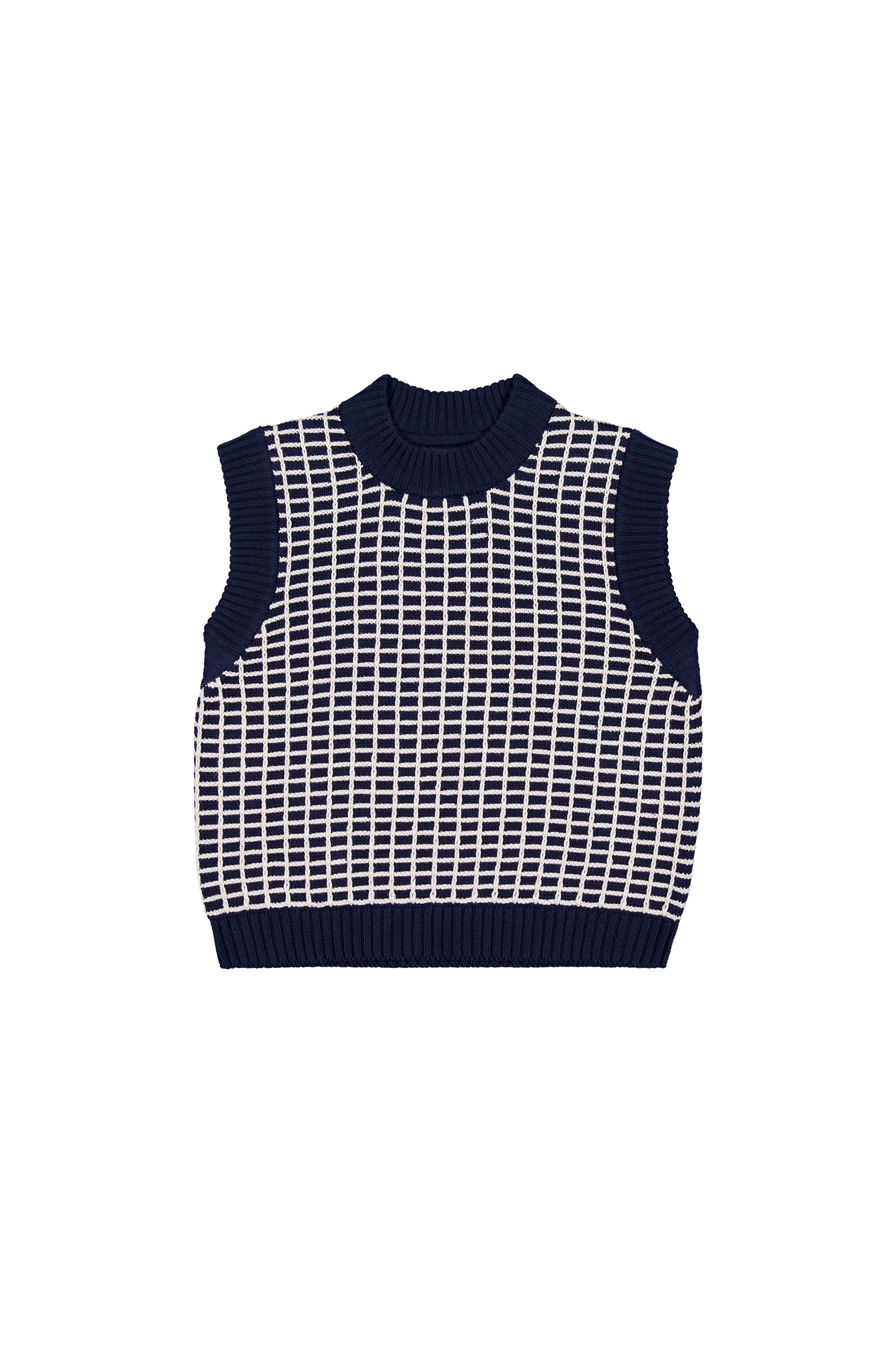 Kowtow Grid Vest - Navy Grid - Image 7