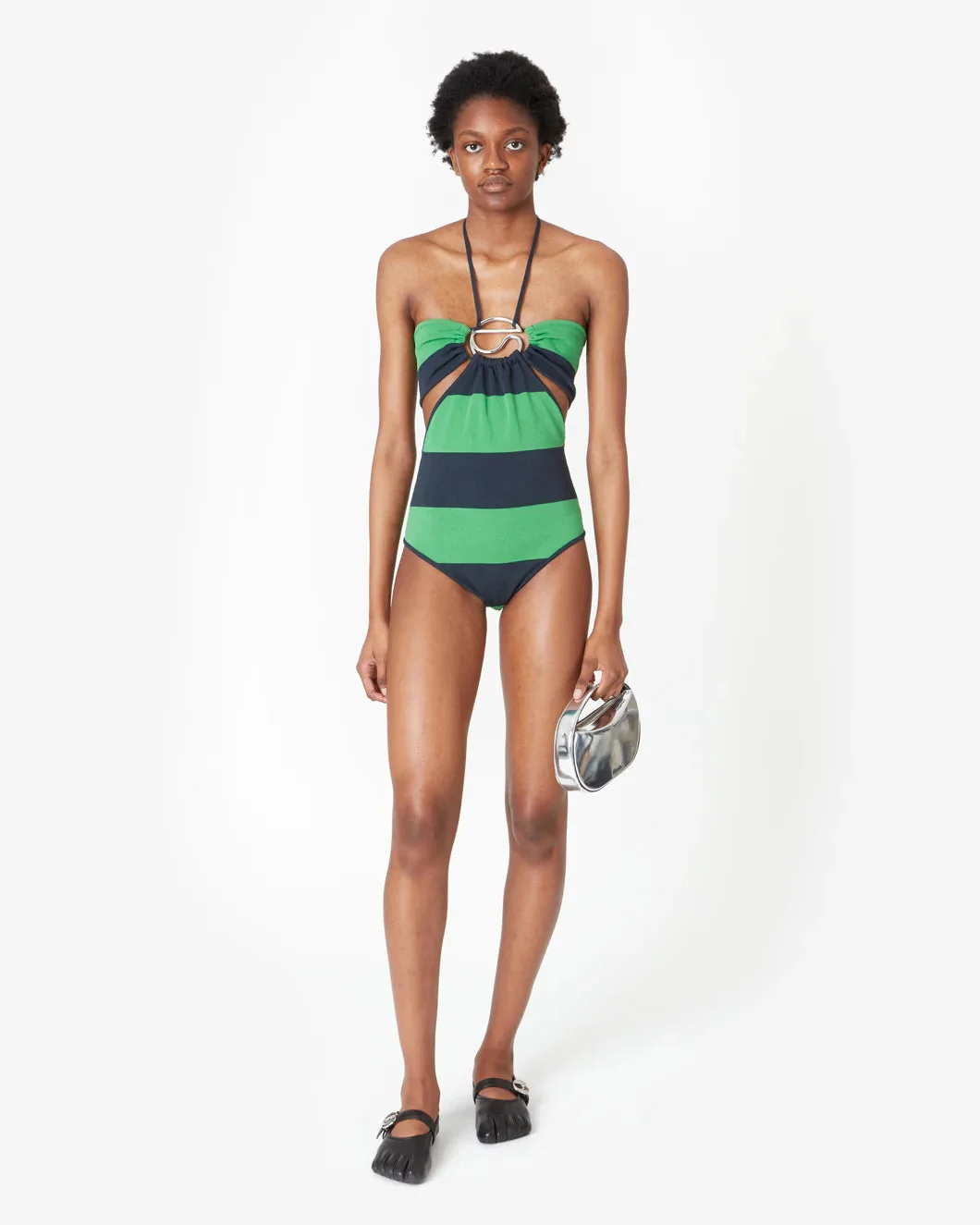 Coperni Knitted Striped Bodysuit - Green/Blue - Image 2