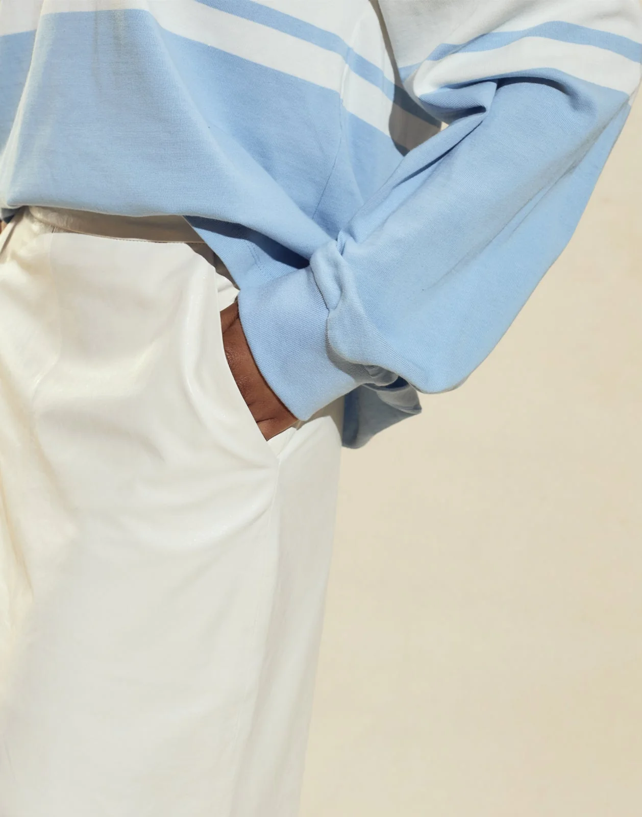 Cynthia Rowley Ardie Striped Rugby Shirt - Blue/White - Image 4