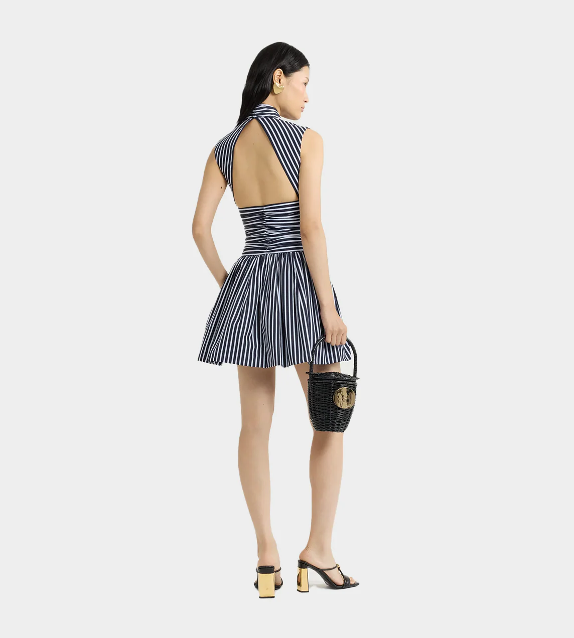 Patou Sleeveless Bloomer Mini Dress - Navy - Image 3