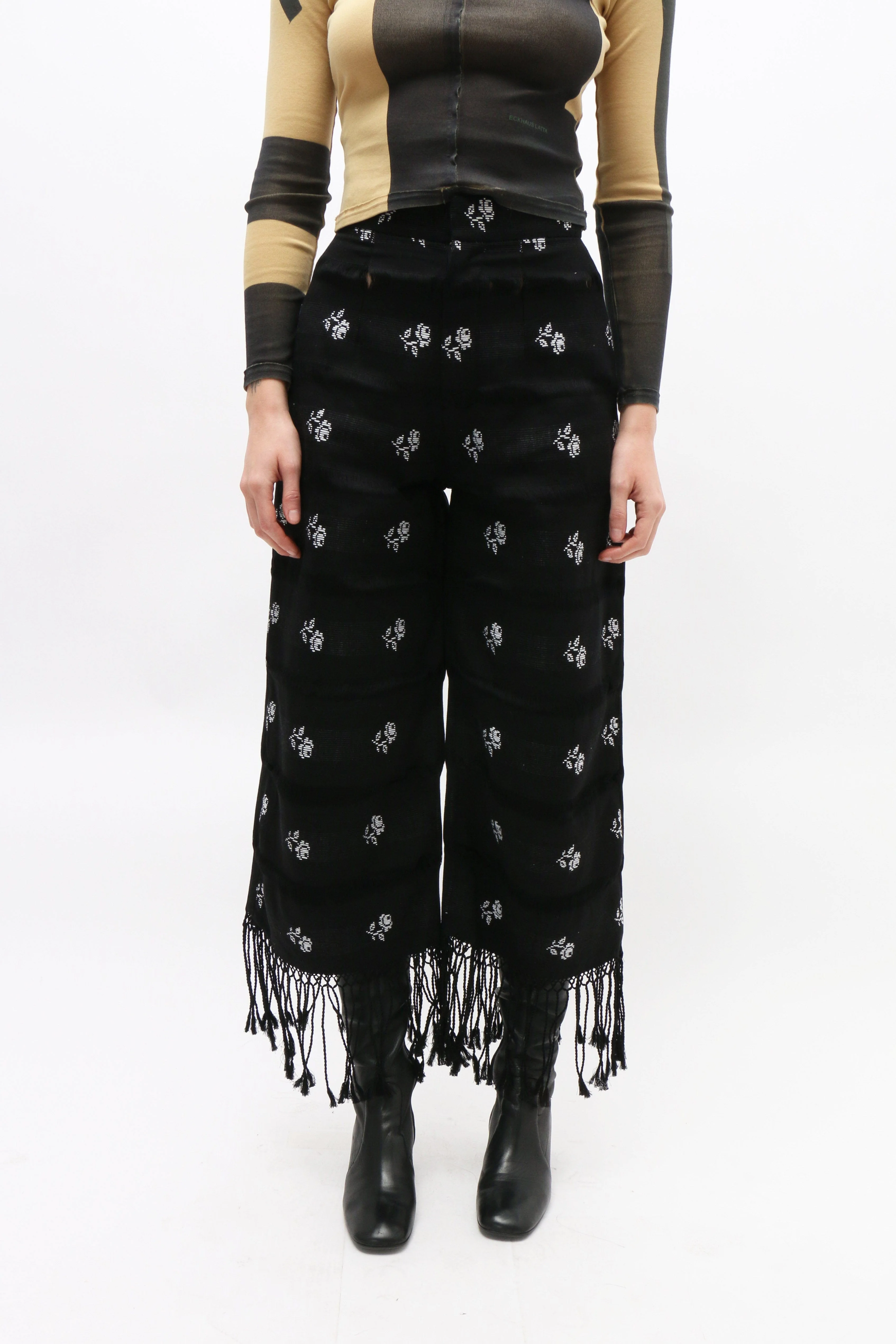 Mozhdeh Matin Handwoven Fringe Pants - Image 2
