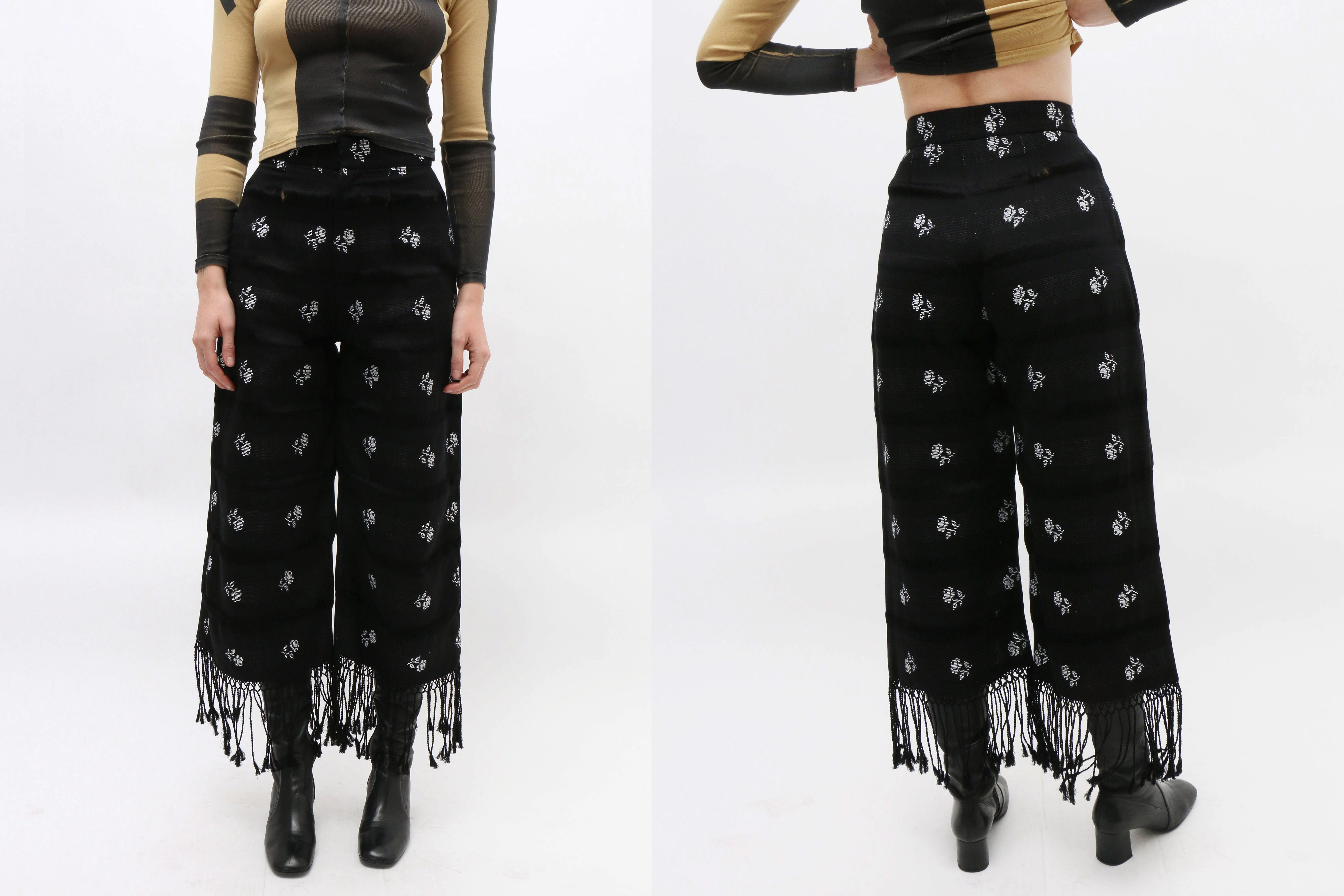 Mozhdeh Matin Handwoven Fringe Pants - Image 3
