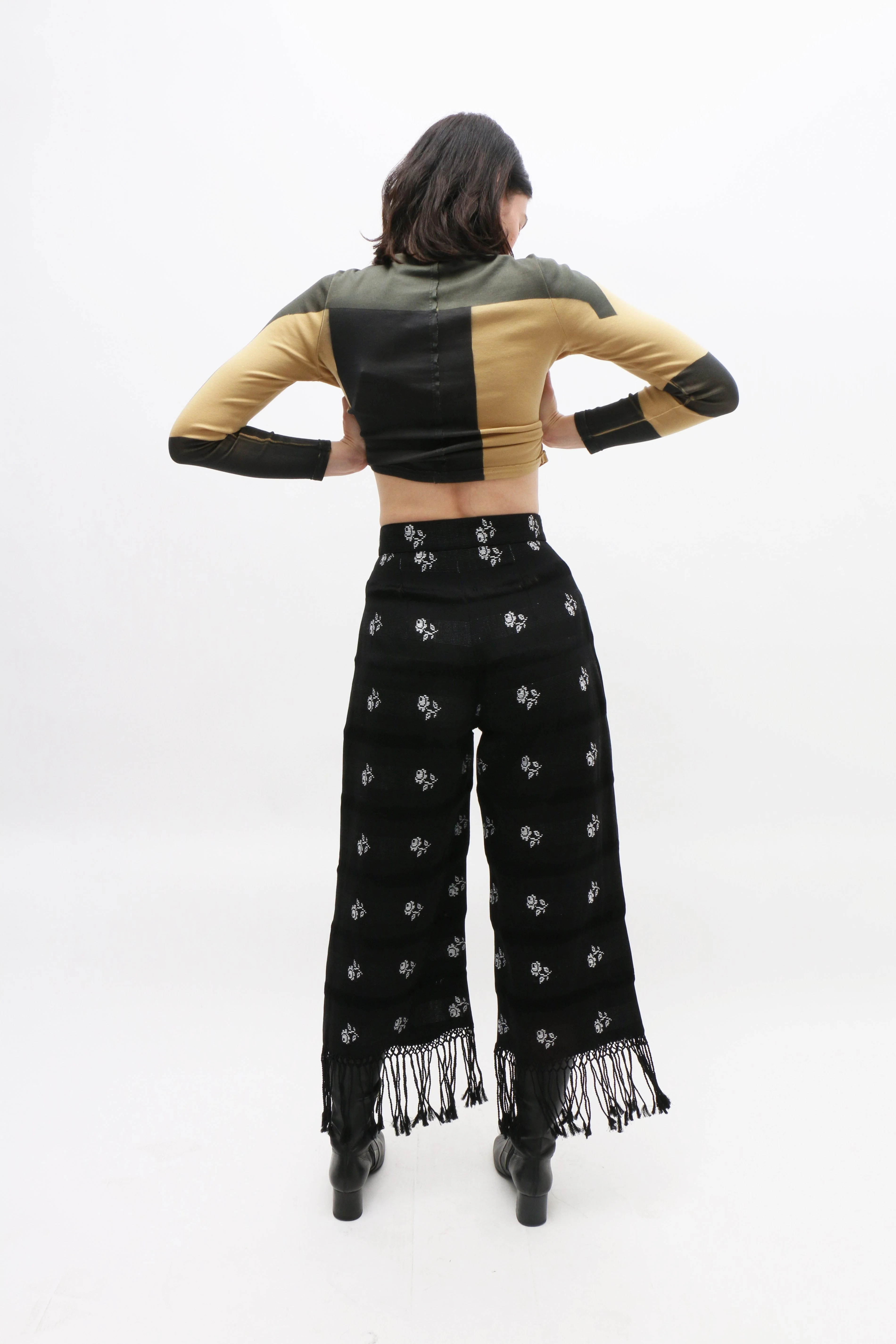 Mozhdeh Matin Handwoven Fringe Pants - Image 4