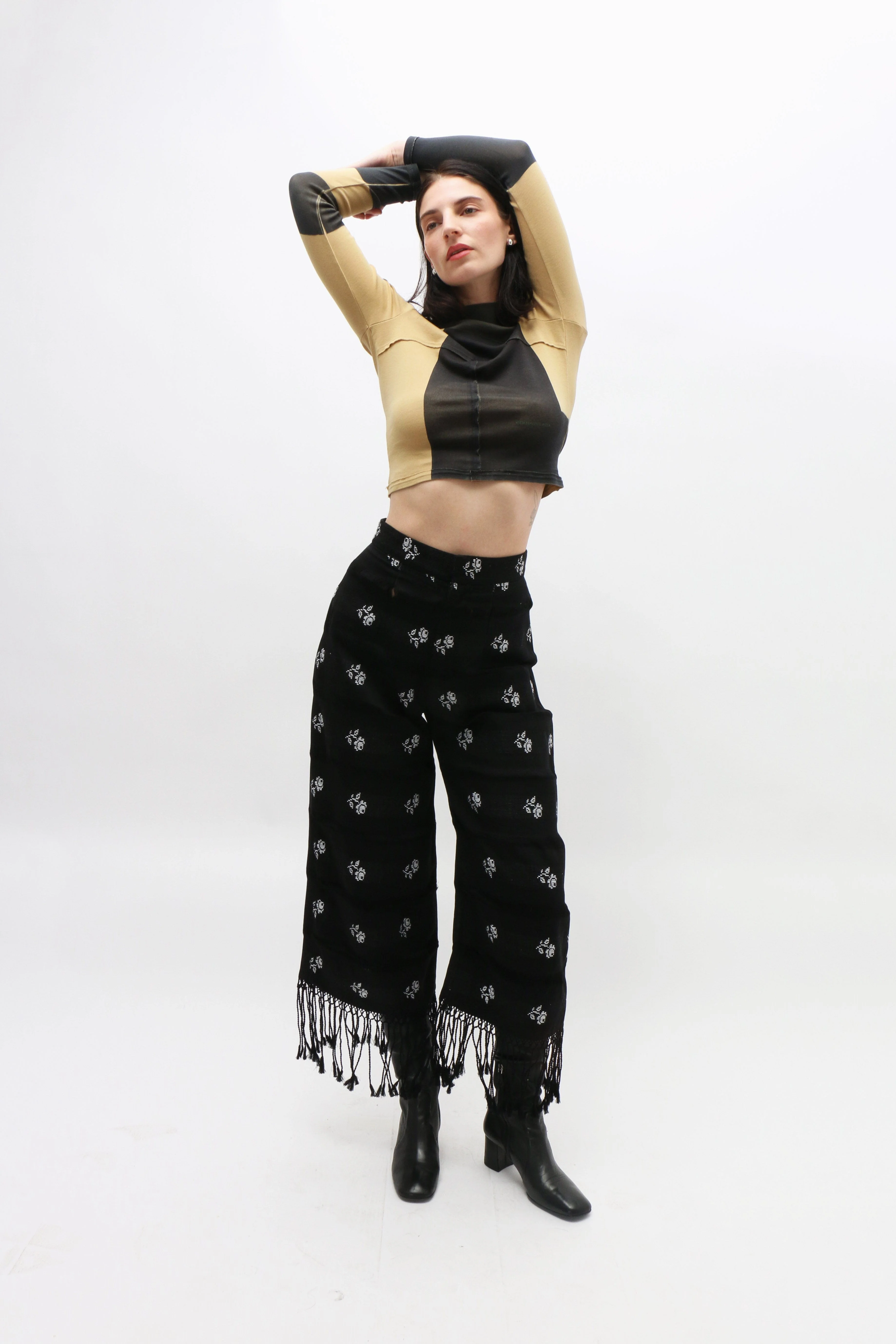 Mozhdeh Matin Handwoven Fringe Pants - Image 6